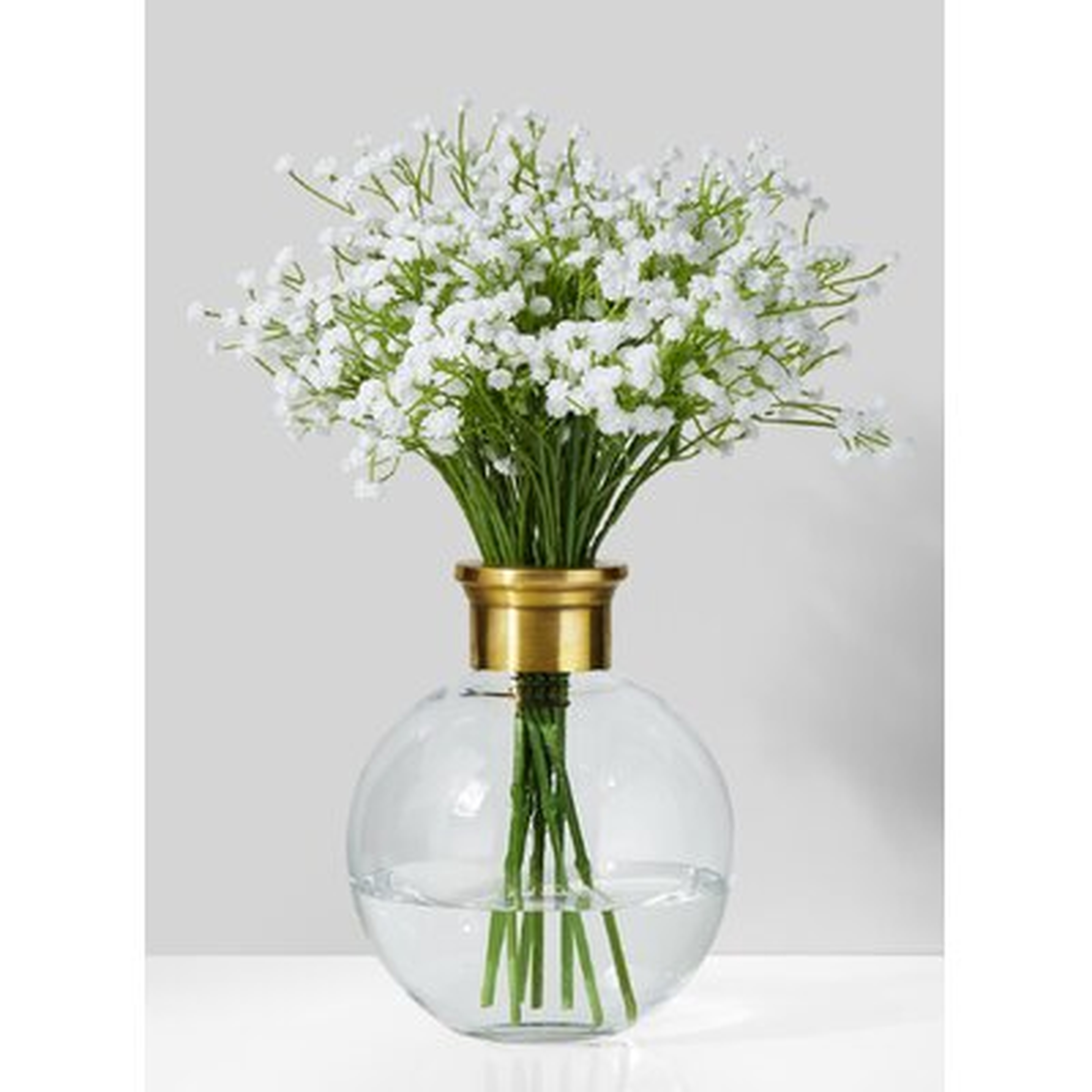 Serene Spaces Living Ball Vase With Gold Rim, Elegant Flower Vase, Measures 7" Tall And 5" Diameter - Wayfair
