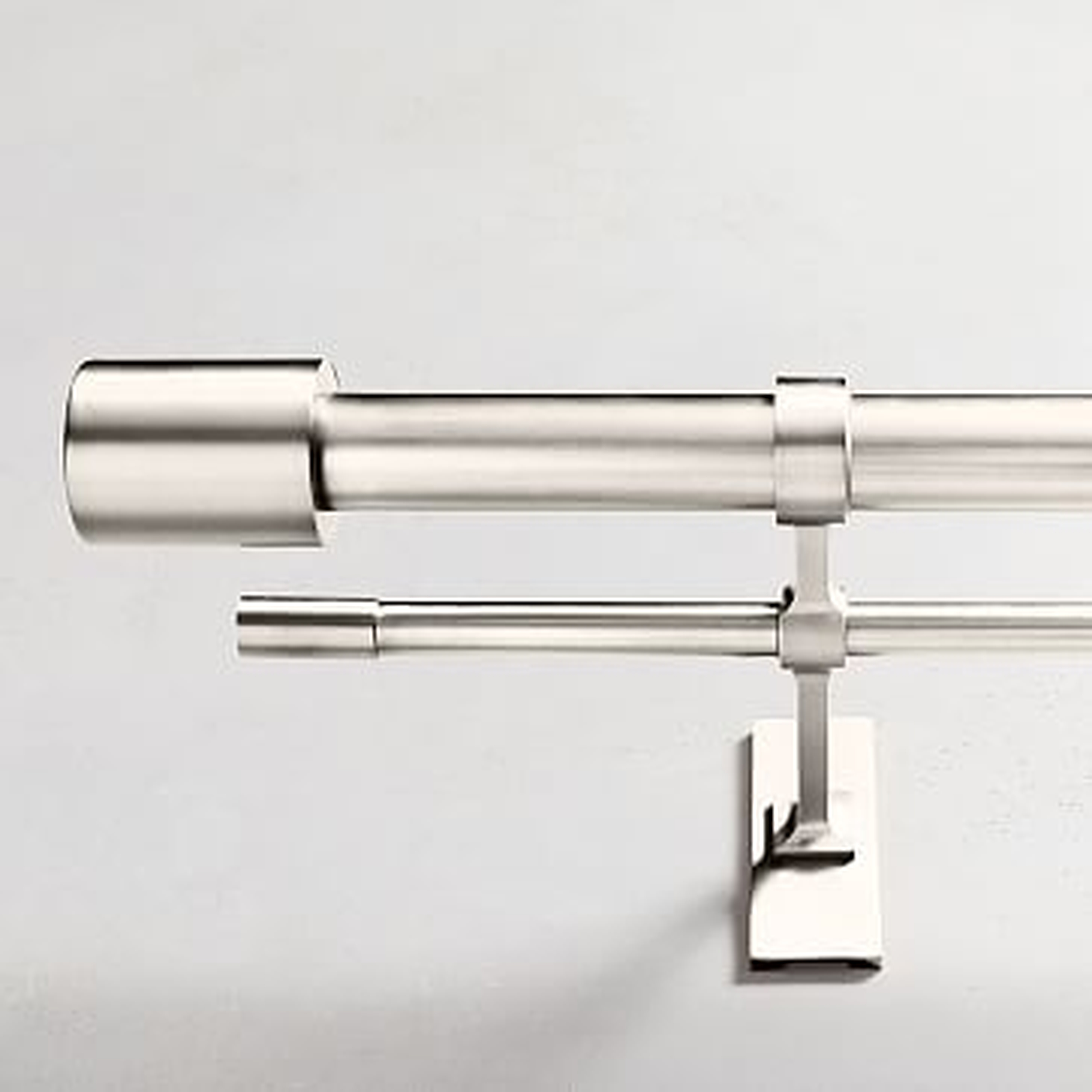 Oversized Adjustable Metal Double Rod, 60"-108", Polished Nickel - West Elm