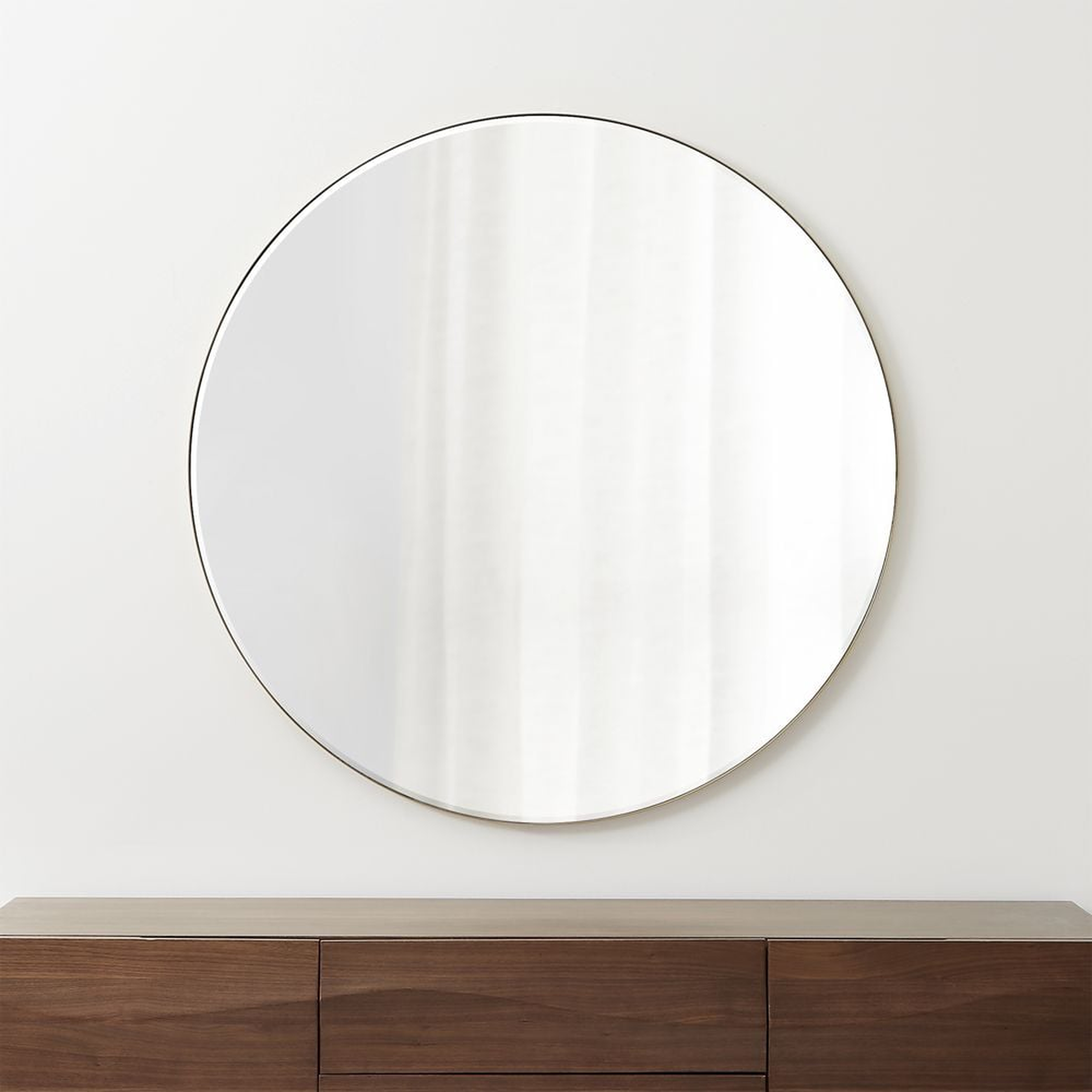 Edge Brass Round Wall Mirror 48" - Crate and Barrel