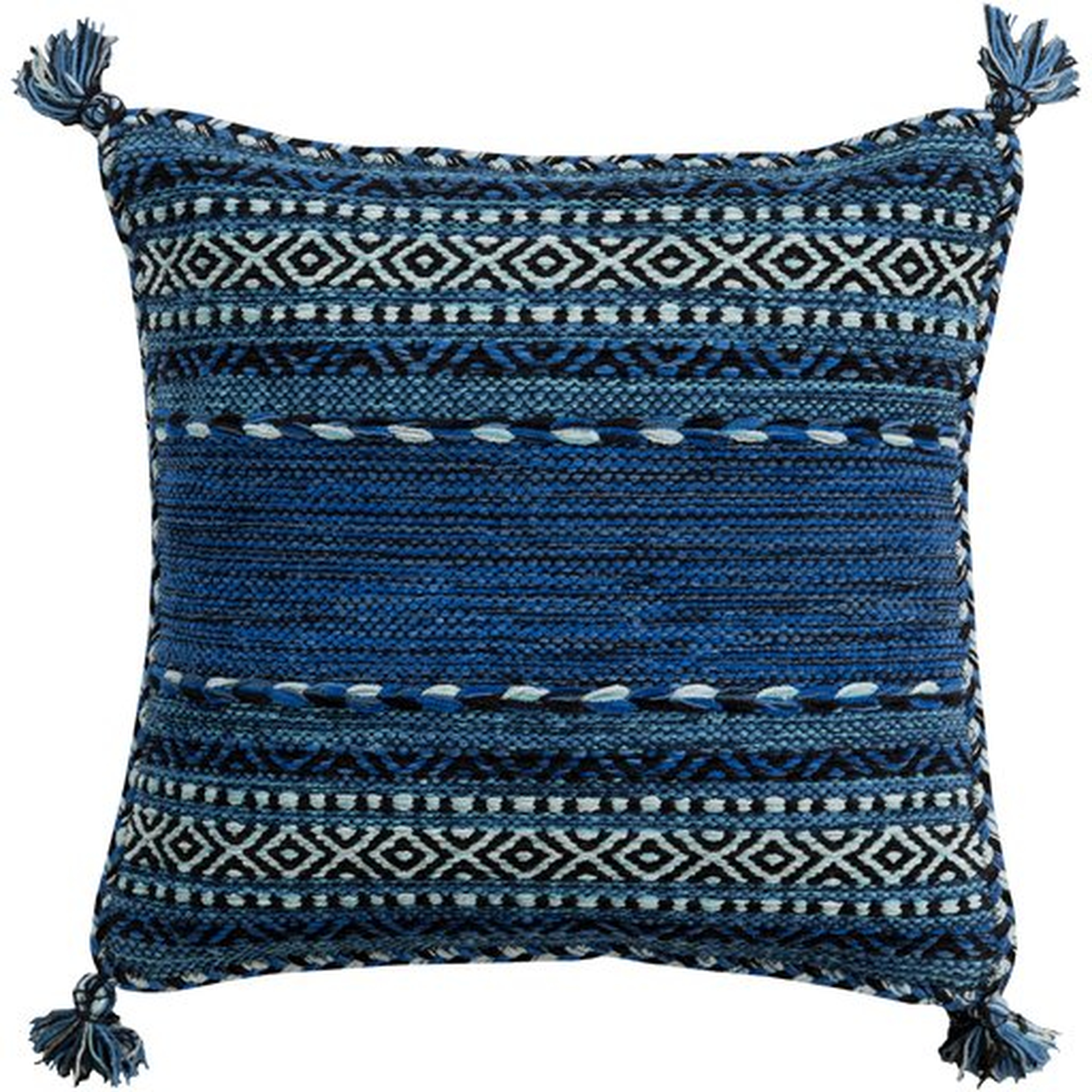 Azariah Pillow, 20" x 20", Blue - Roam Common