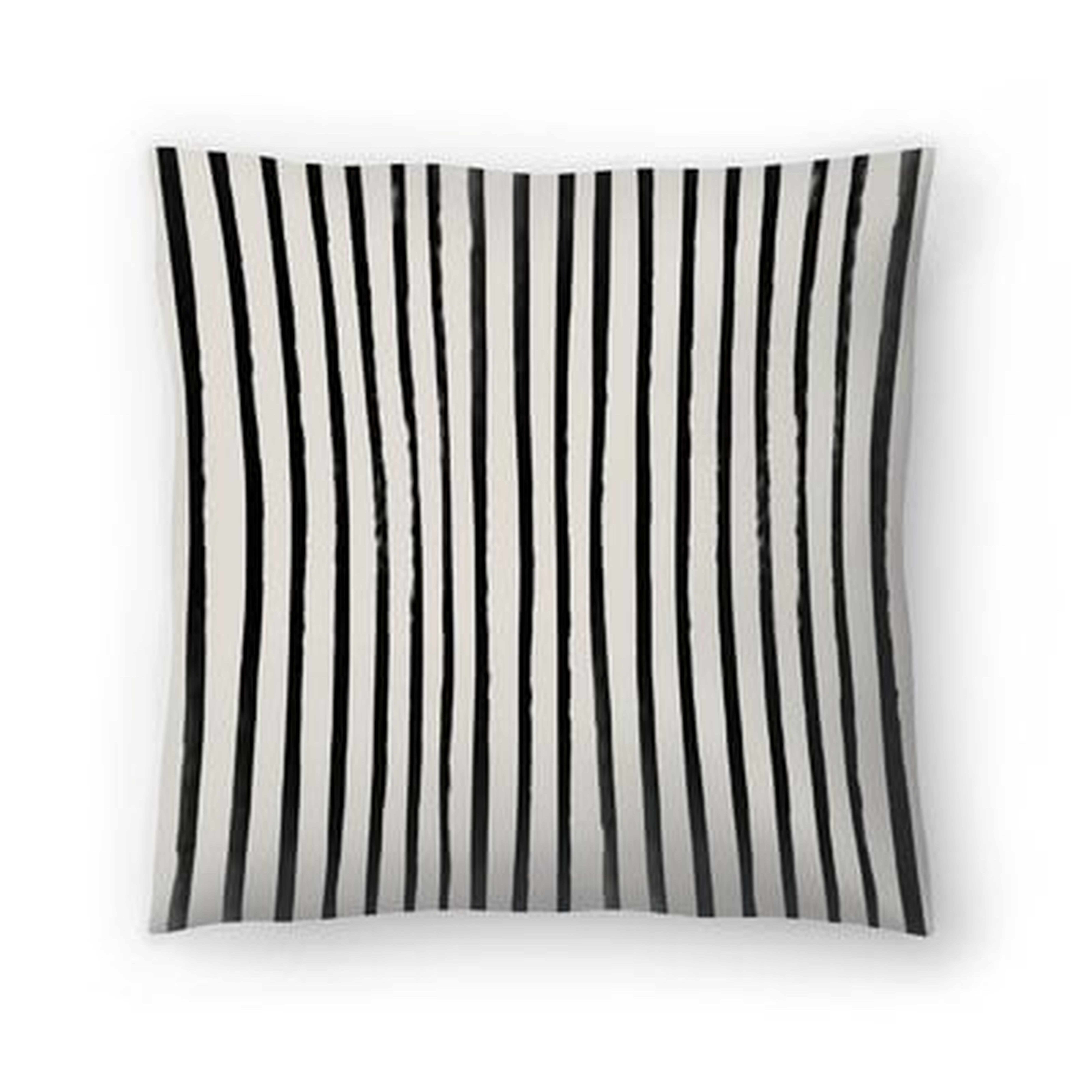 Vertical Black And White Watercolor Stripes Throw Pillow - Wayfair