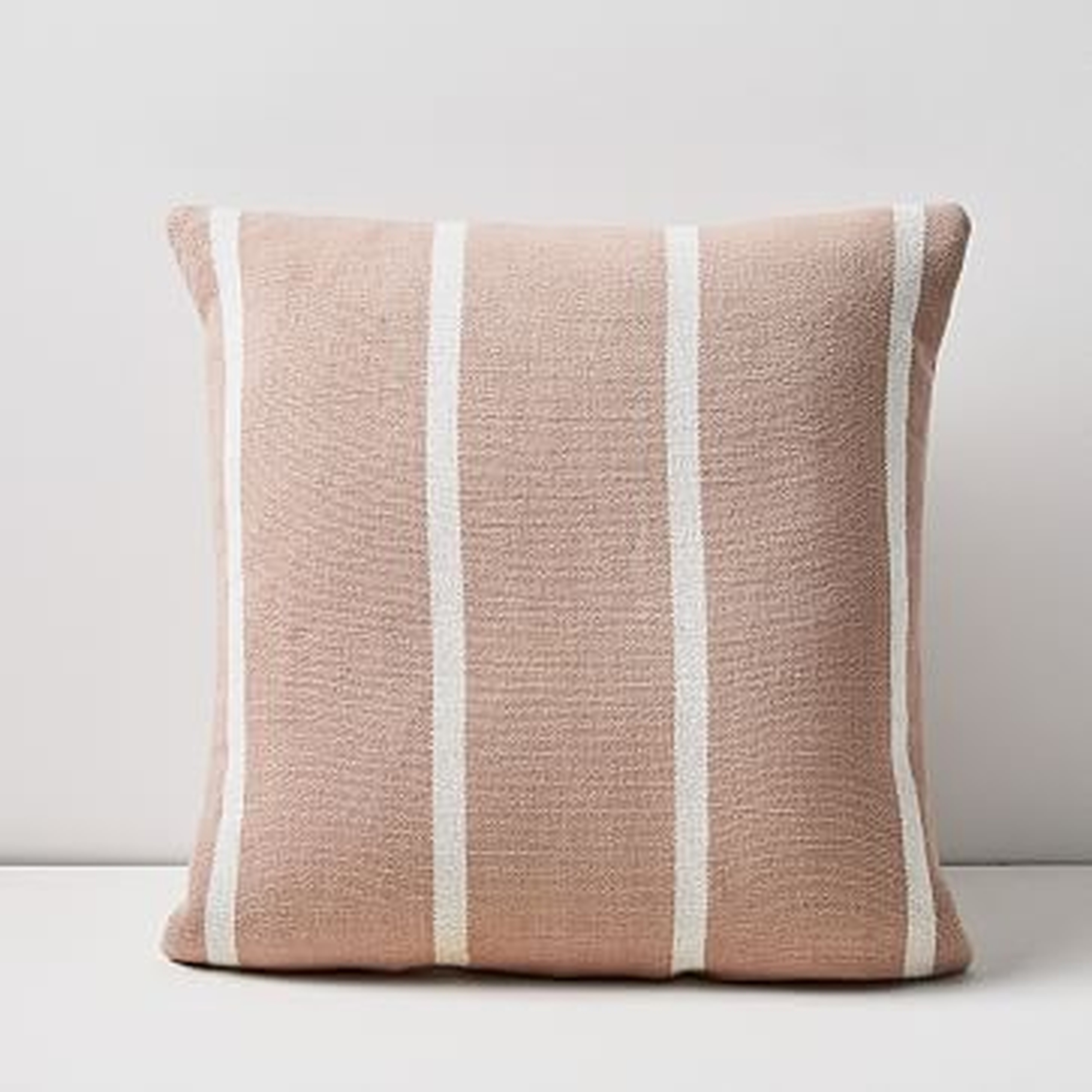 Simple Stripe Pillow, 20"x20", Pink Stone - West Elm