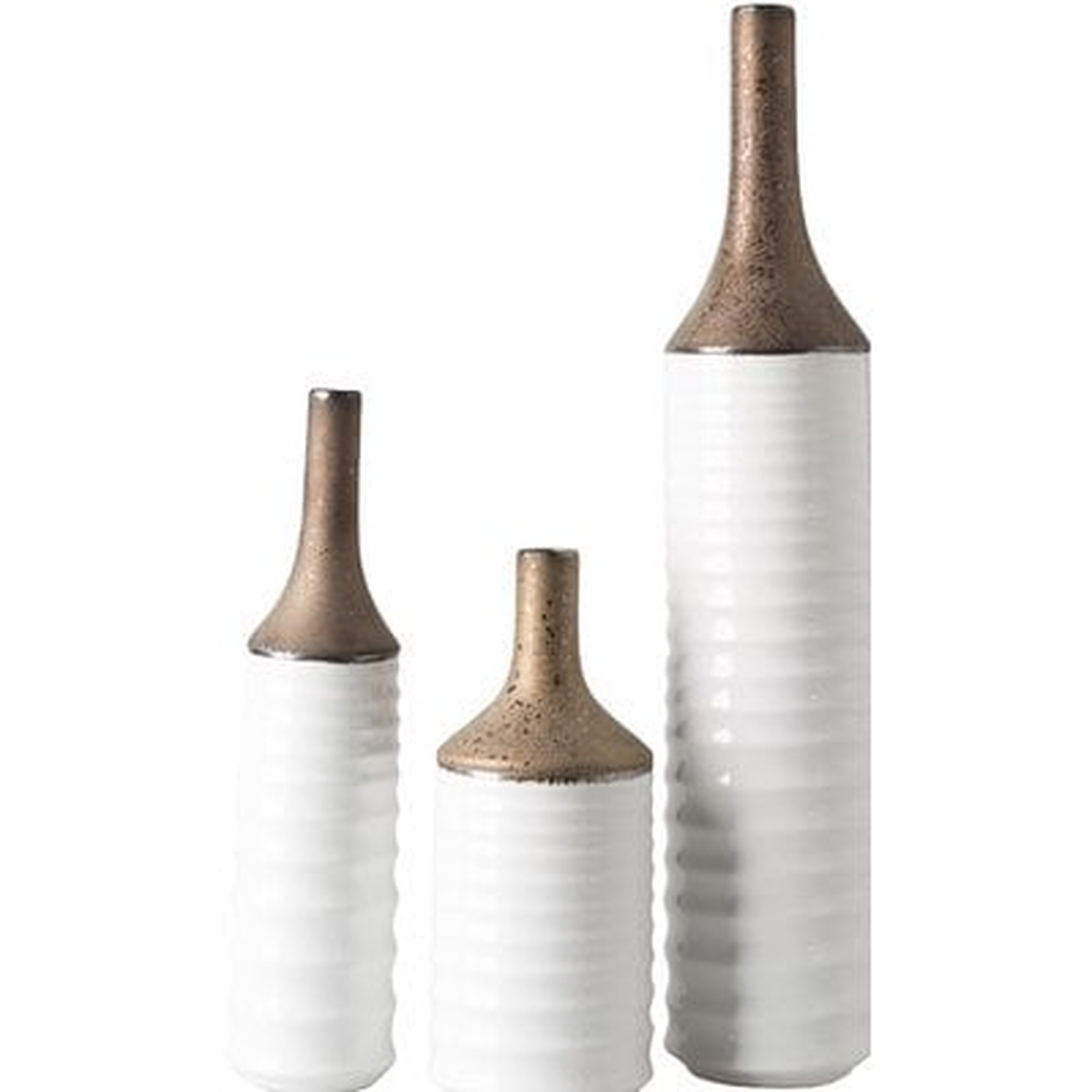 3 Piece Textured Ceramic Table Vase Set - Wayfair