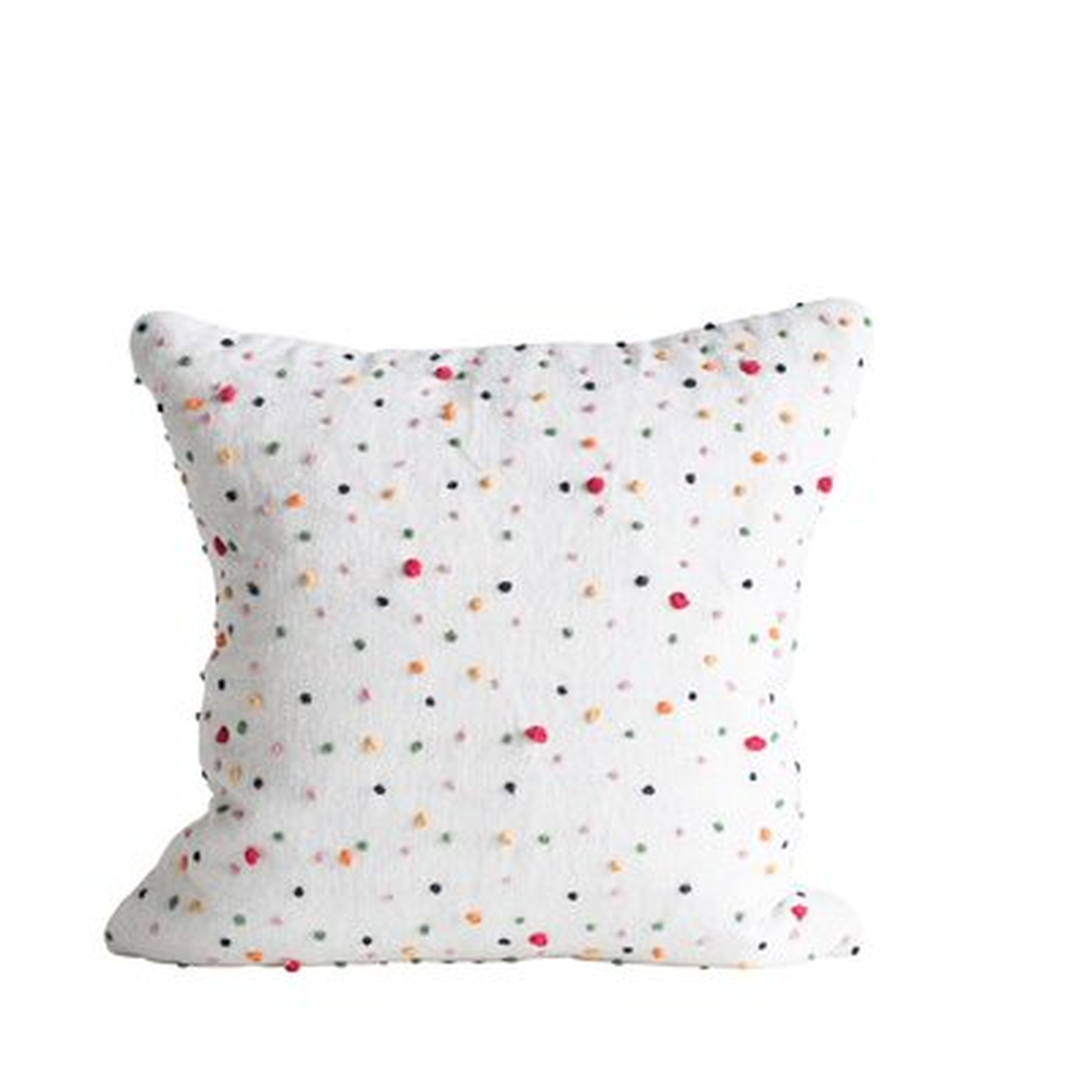 Seifert Polka Dots and French Knots Square Cotton Throw Pillow - Wayfair