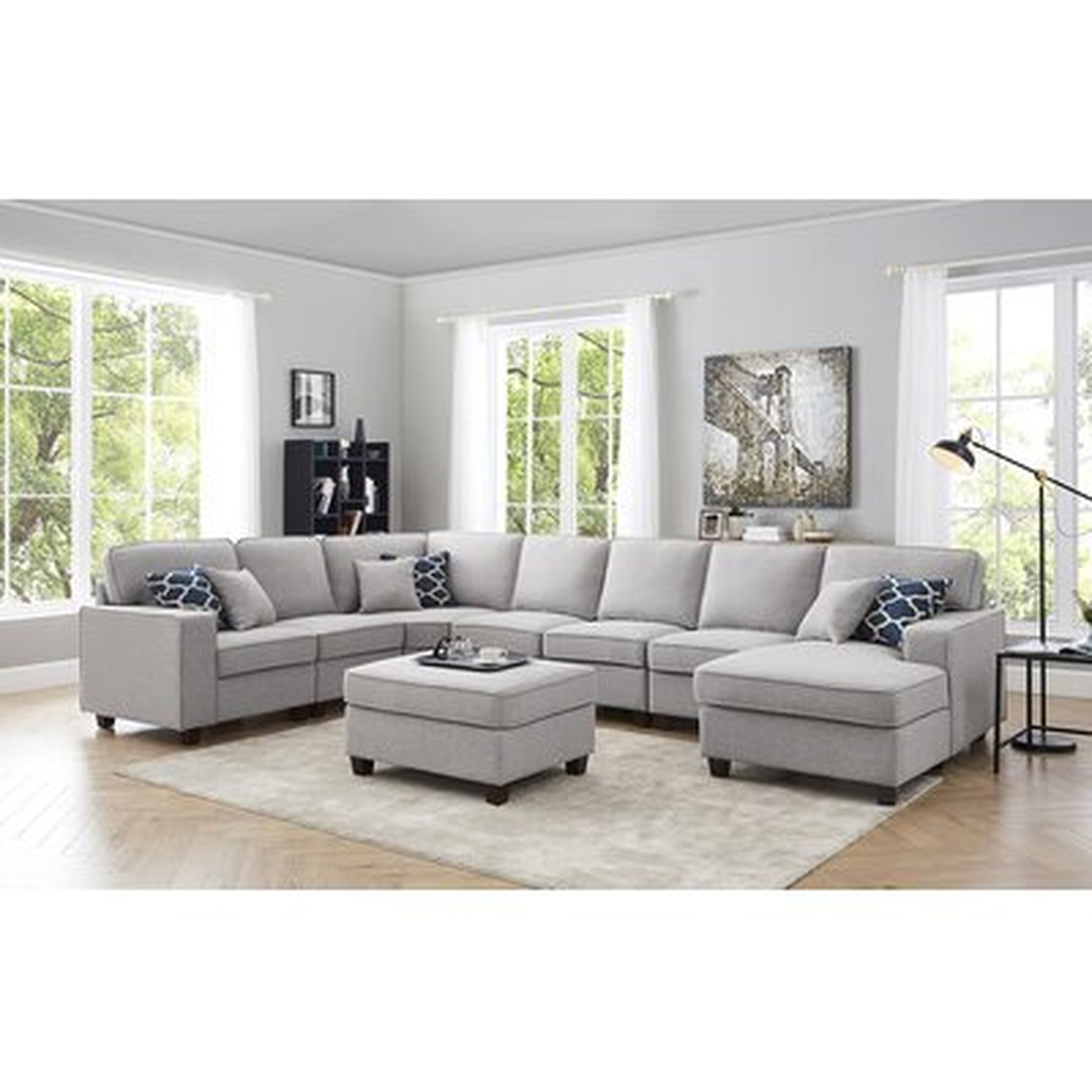 Nelms 149.5" Wide Right Hand Facing Corner Sectional with Ottoman - Wayfair