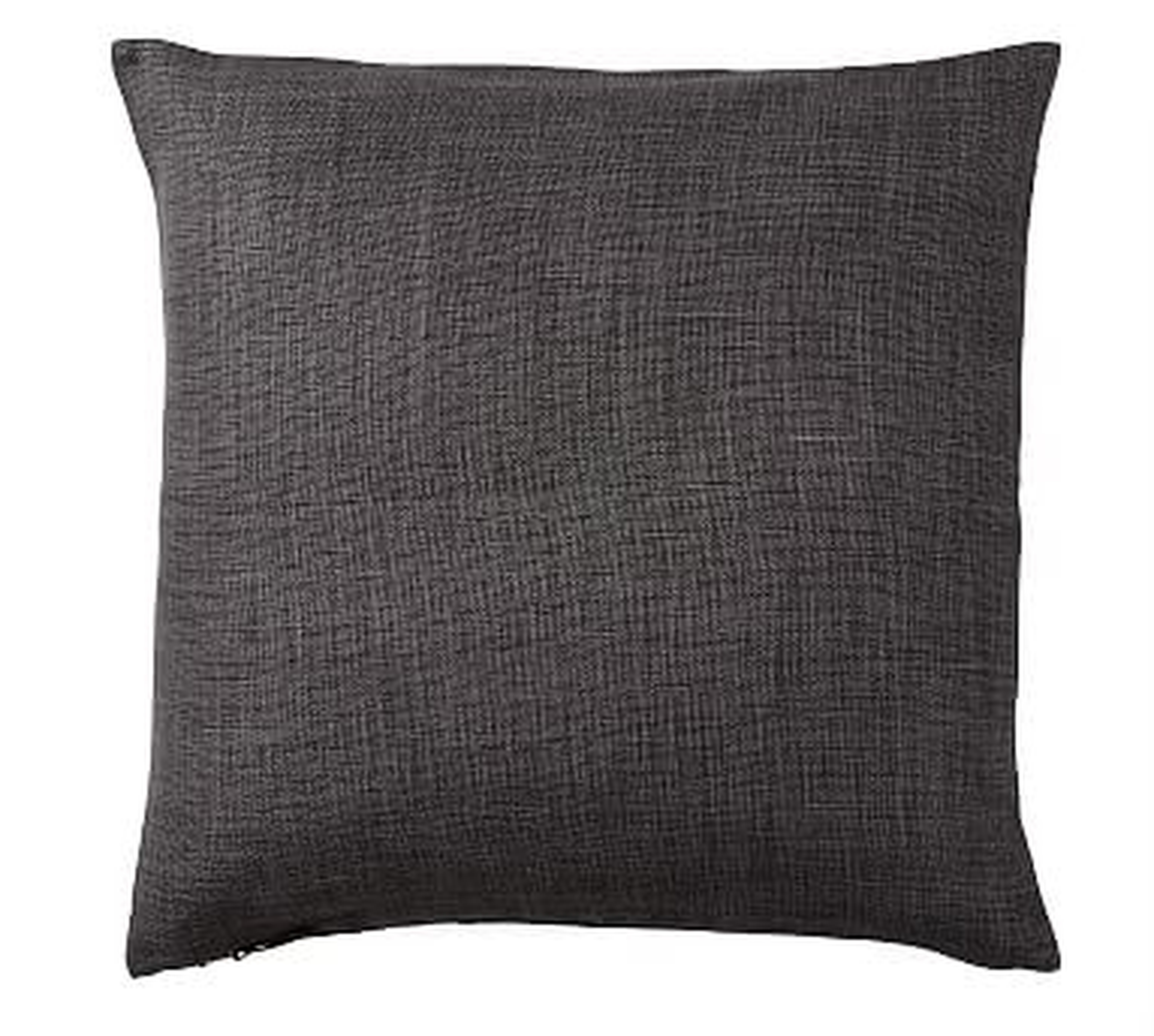 Belgian Linen Pillow Cover, 24", Ebony - Pottery Barn