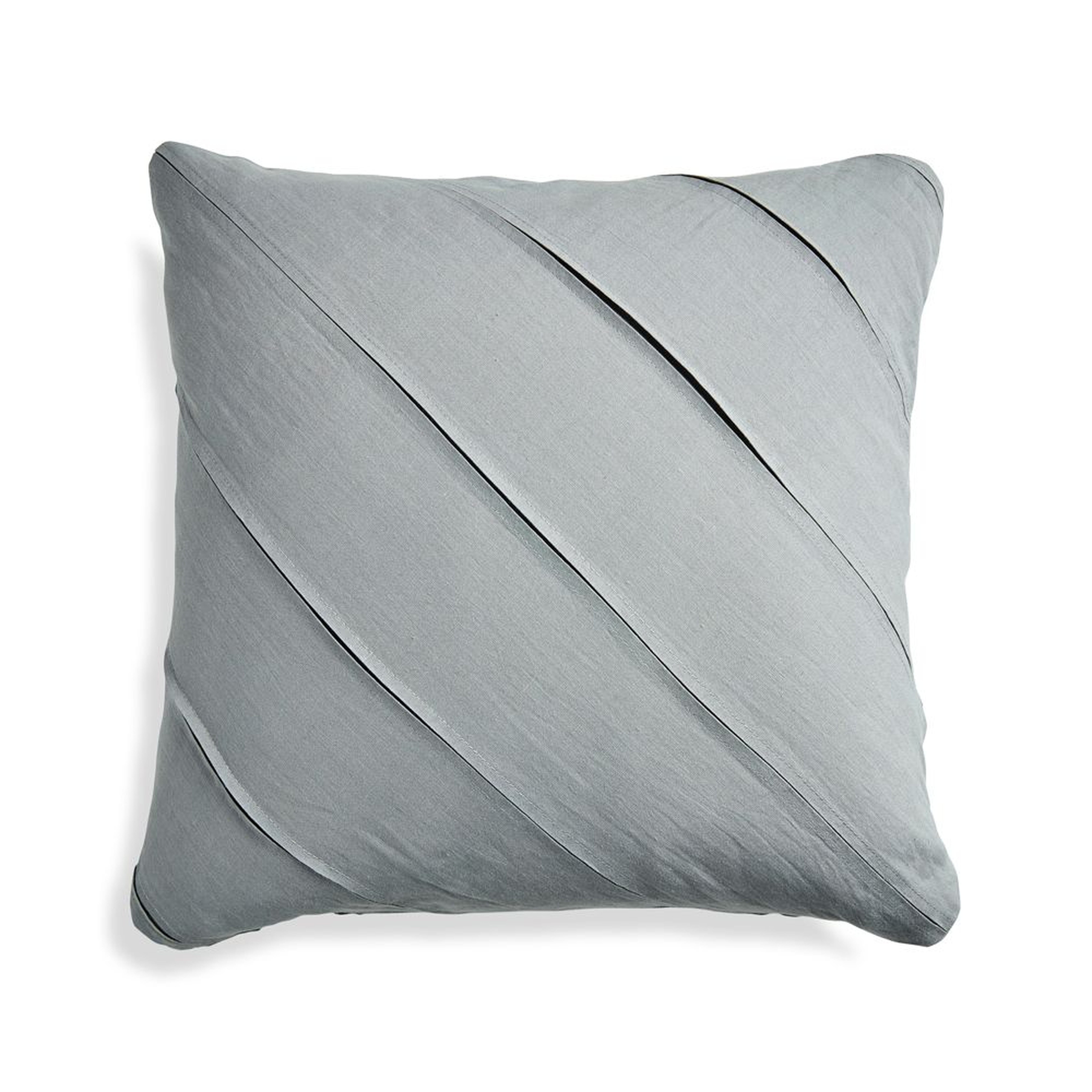 Theta Grey Linen Pillow Cover 20" - Crate and Barrel