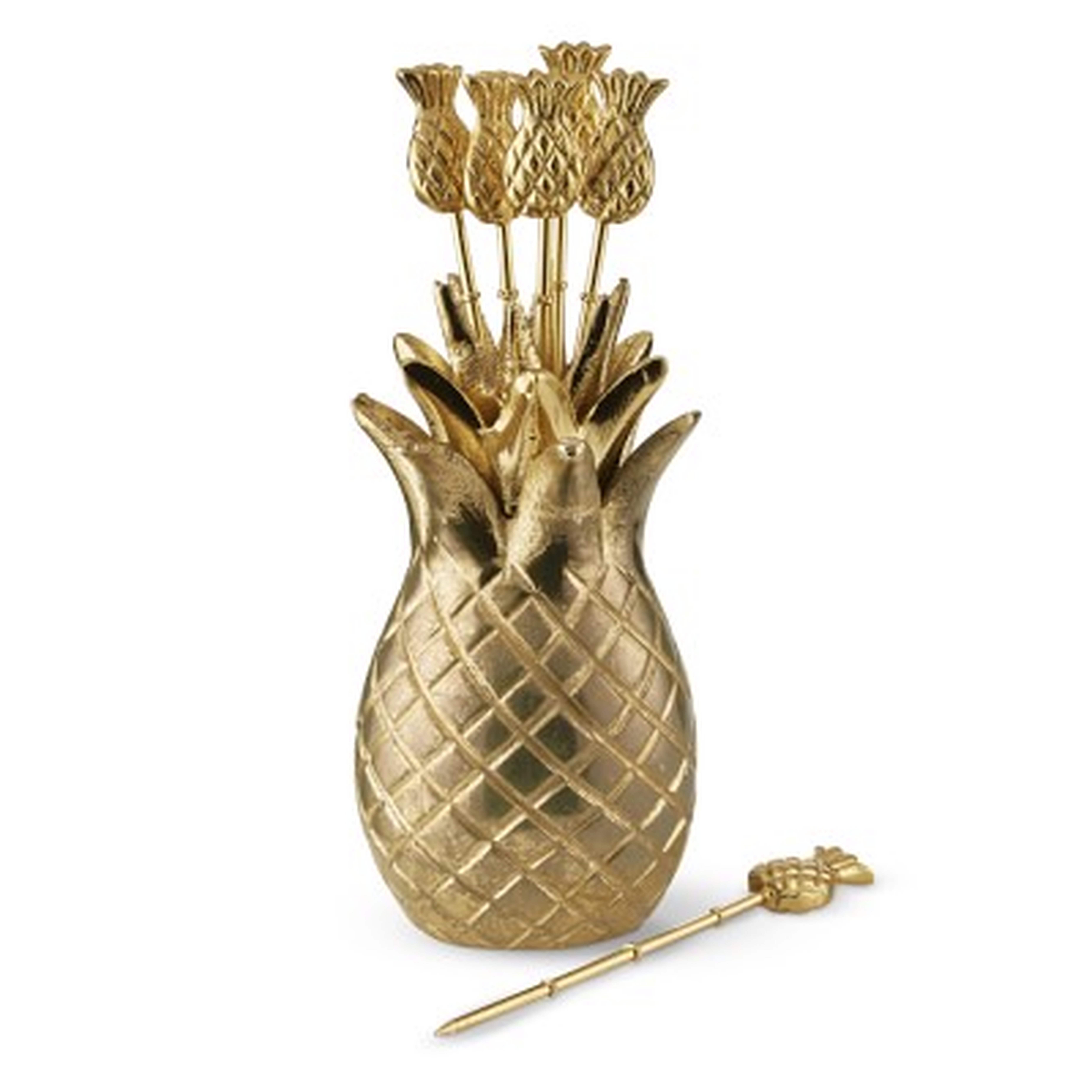 Pineapple Cocktail Picks with Holder, Set of 6 - Williams Sonoma