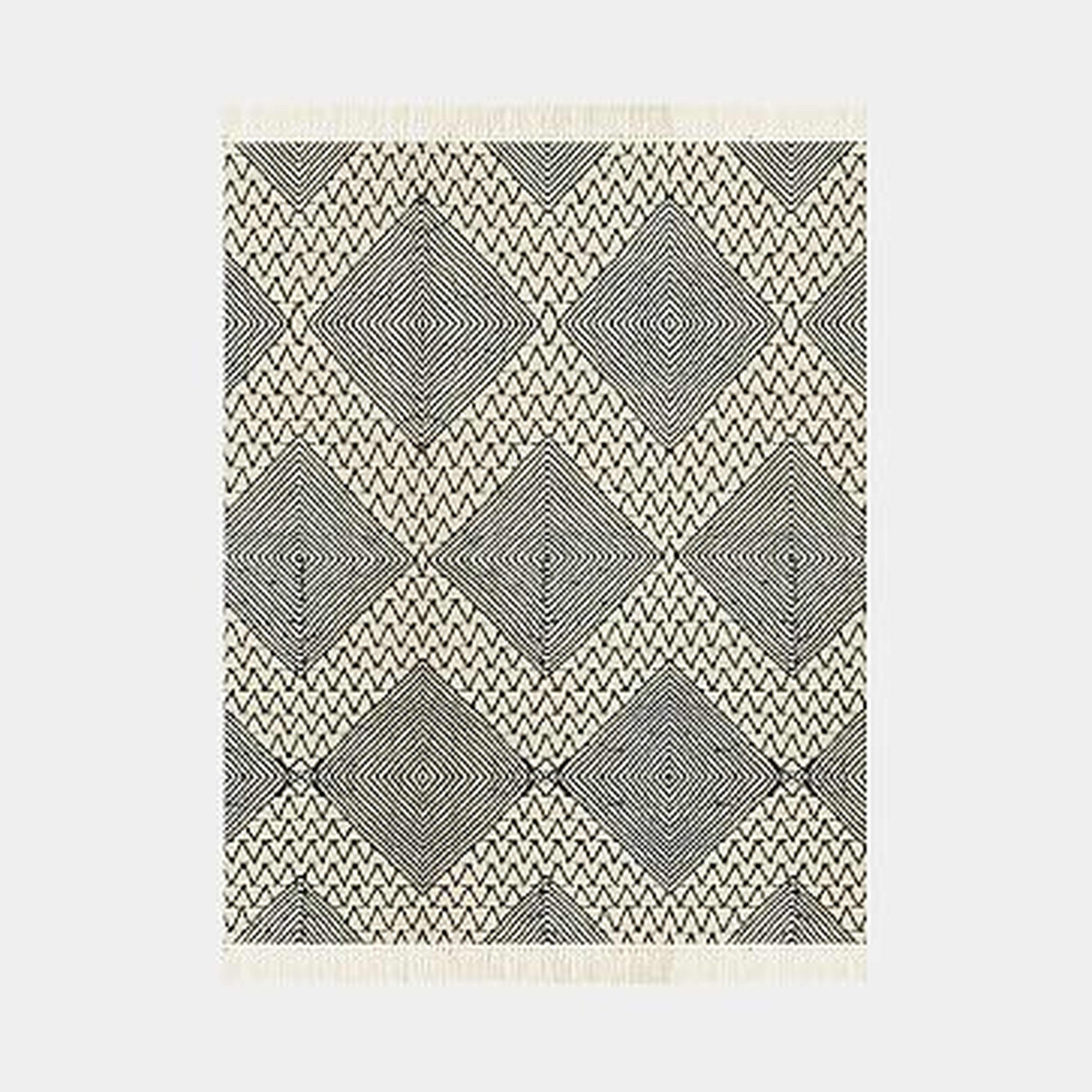 Traced Diamond Made to Order Rug, Iron, 8'x10' - West Elm