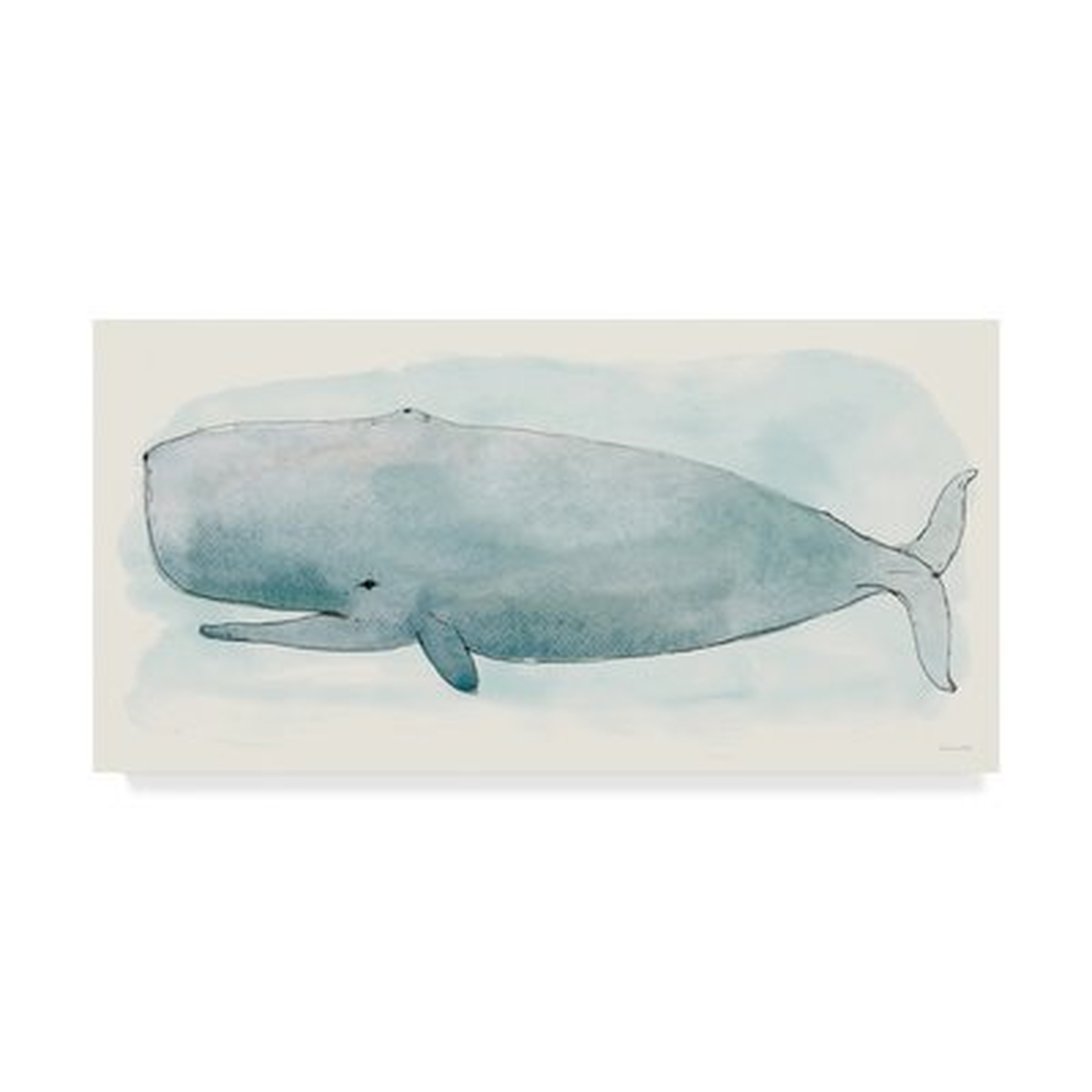 'Sea Life V Whale' Watercolor Painting Print on Wrapped Canvas - Wayfair