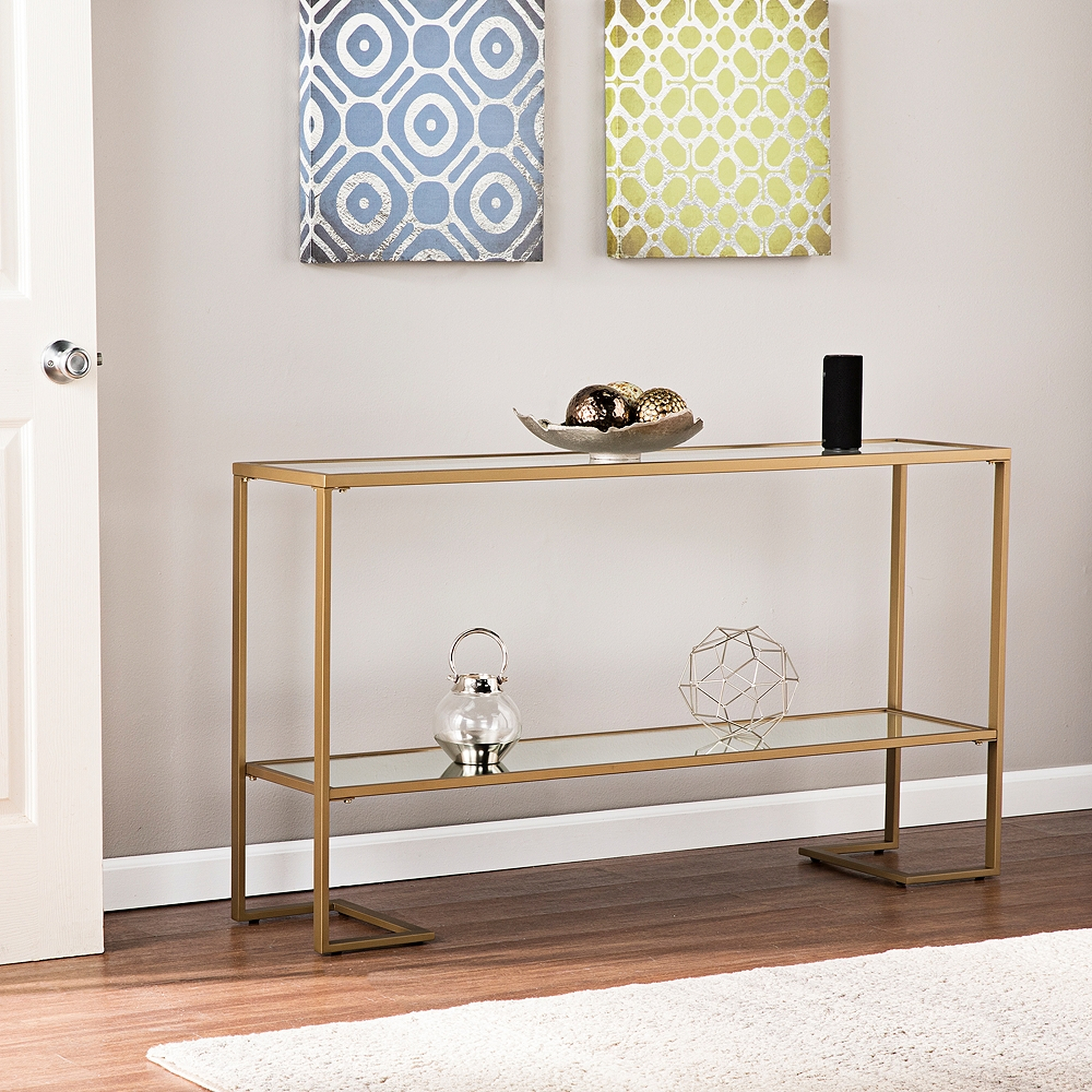 Horten Gold Narrow Console Table - Style # 39G51 - Lamps Plus