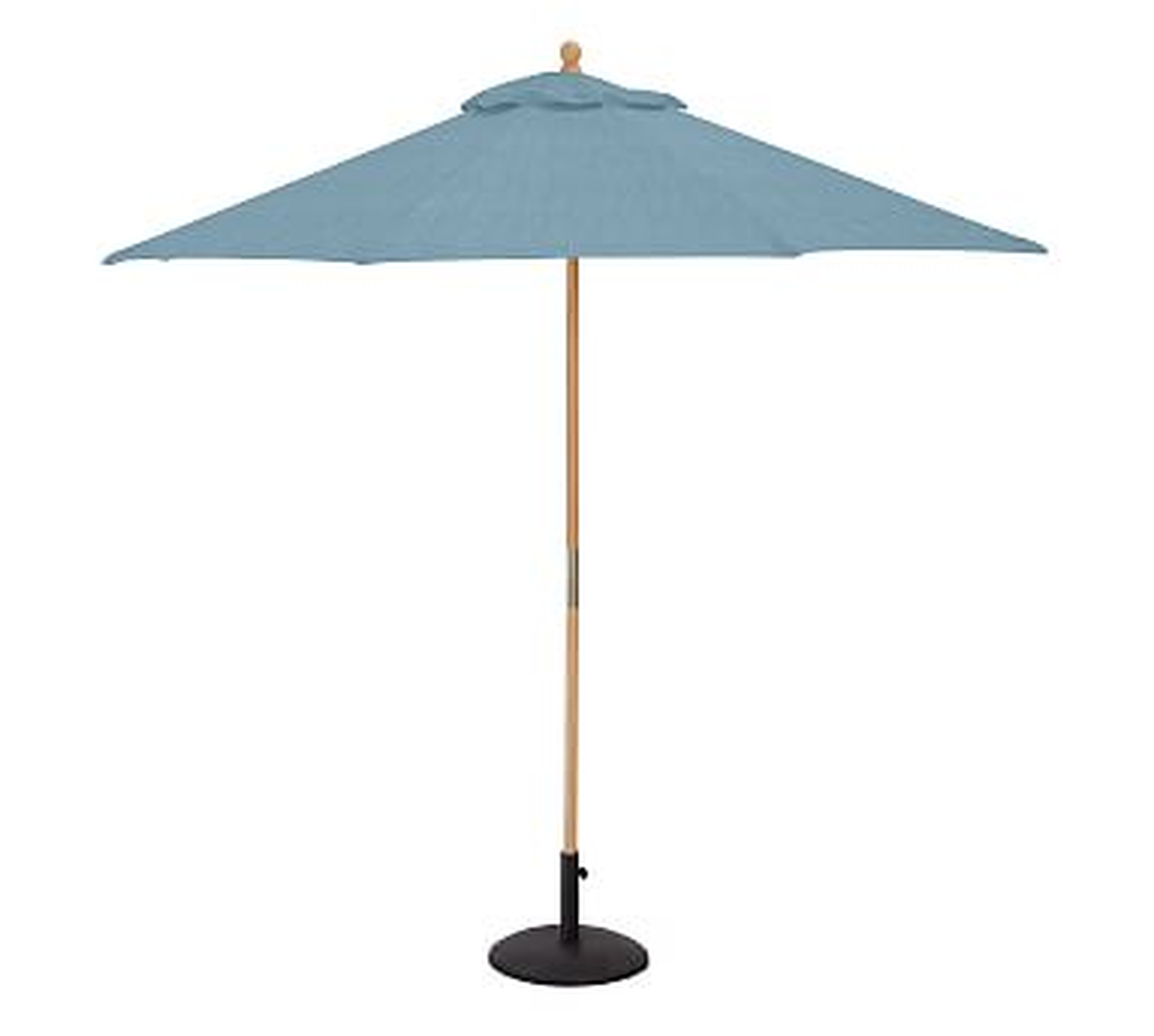 9' Teak Round Umbrella - Premium Sunbrella#0174; Horizon - Pottery Barn