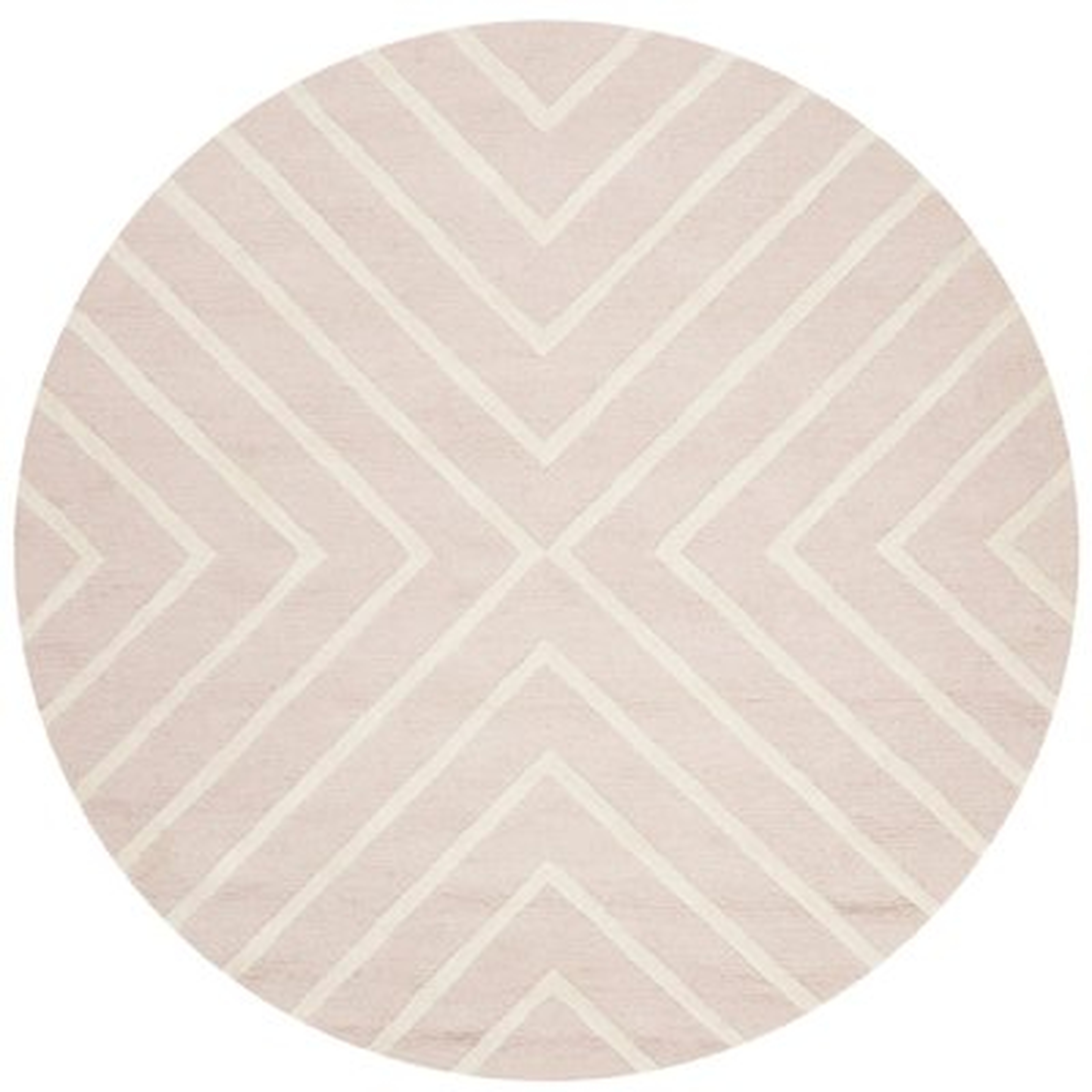 Brenner Geometric Handmade Tufted Wool Pink/Ivory Area Rug - AllModern