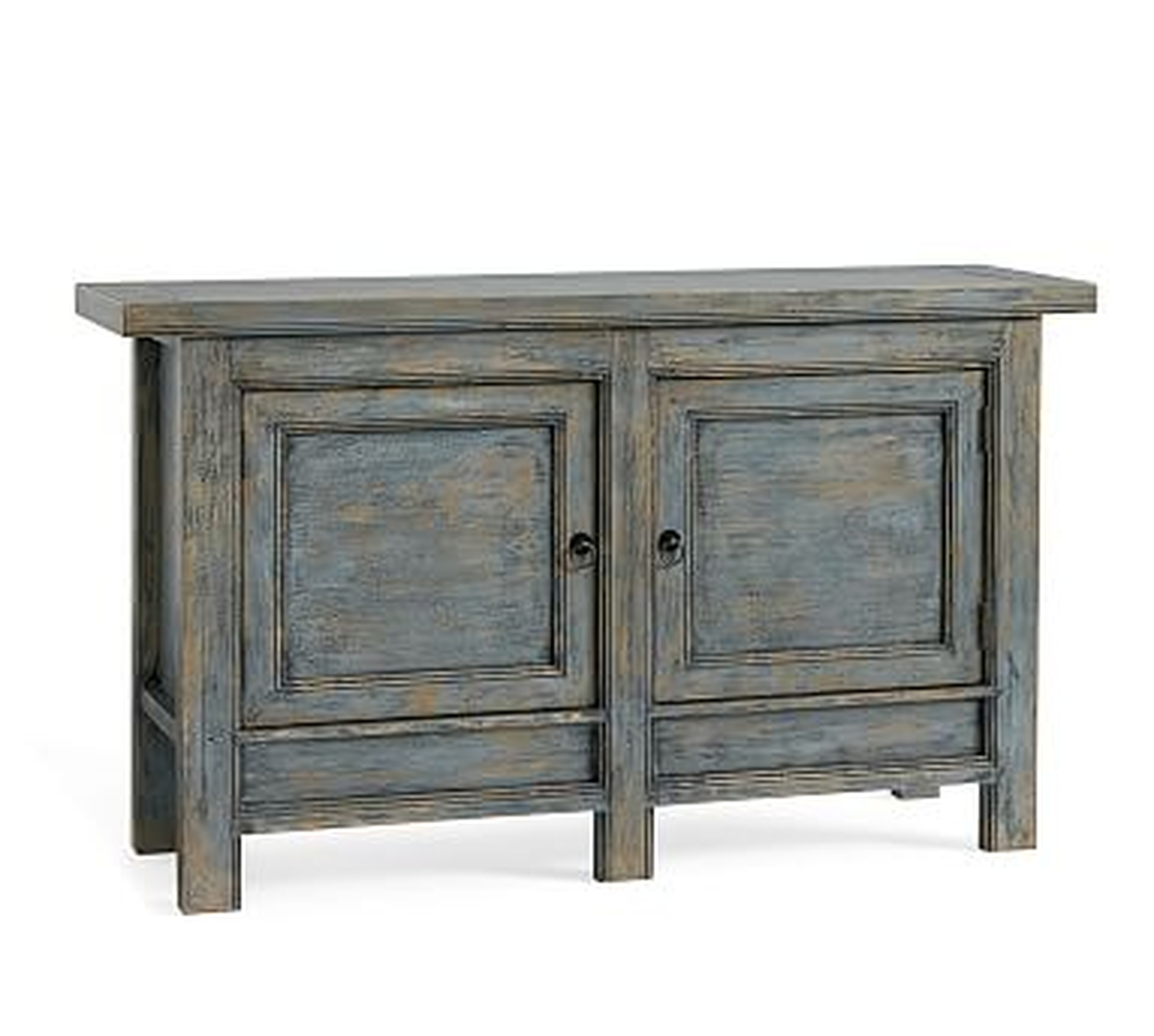 Molucca 62" Media Console, Distressed Blue - Pottery Barn