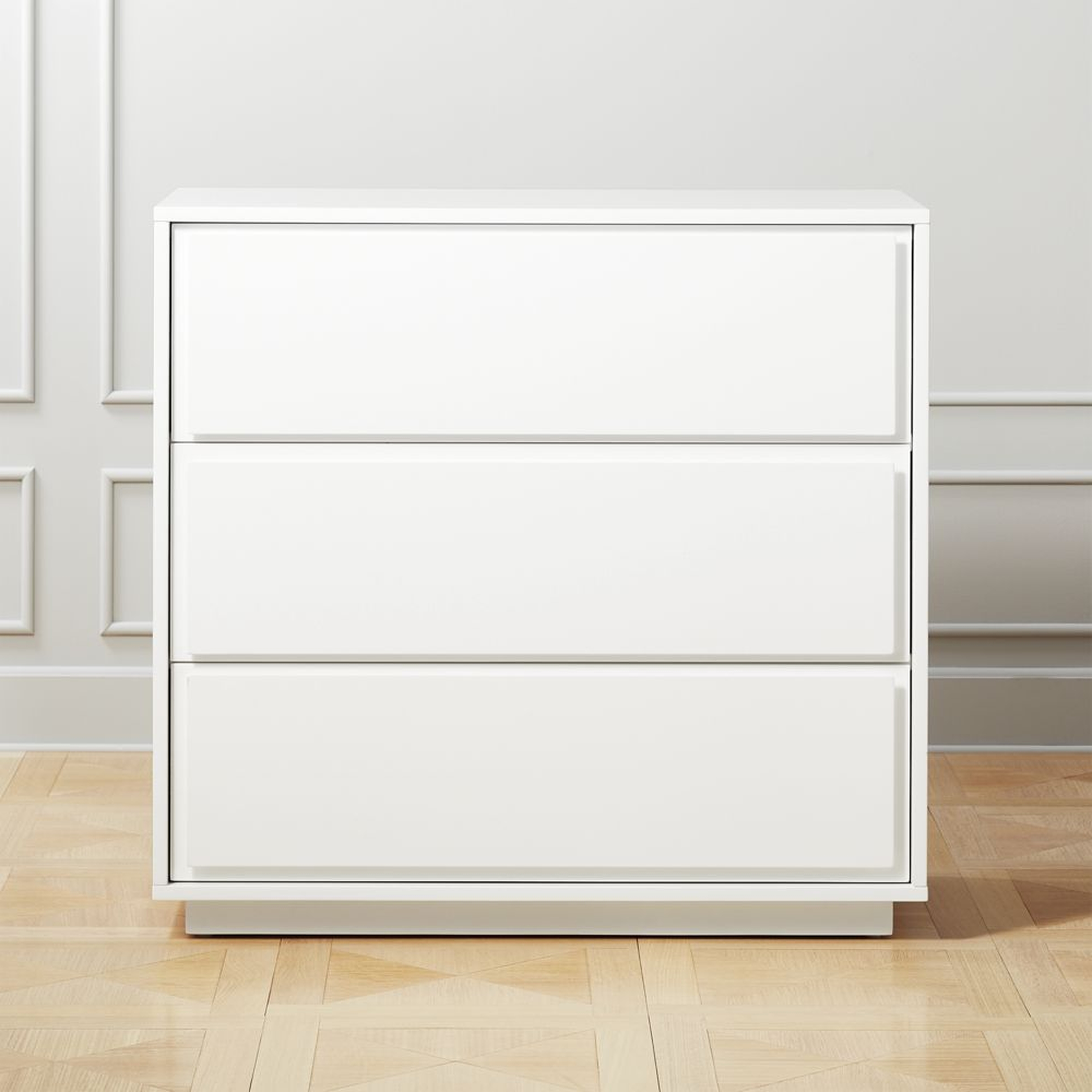 Gallery 3-Drawer White Dresser - CB2