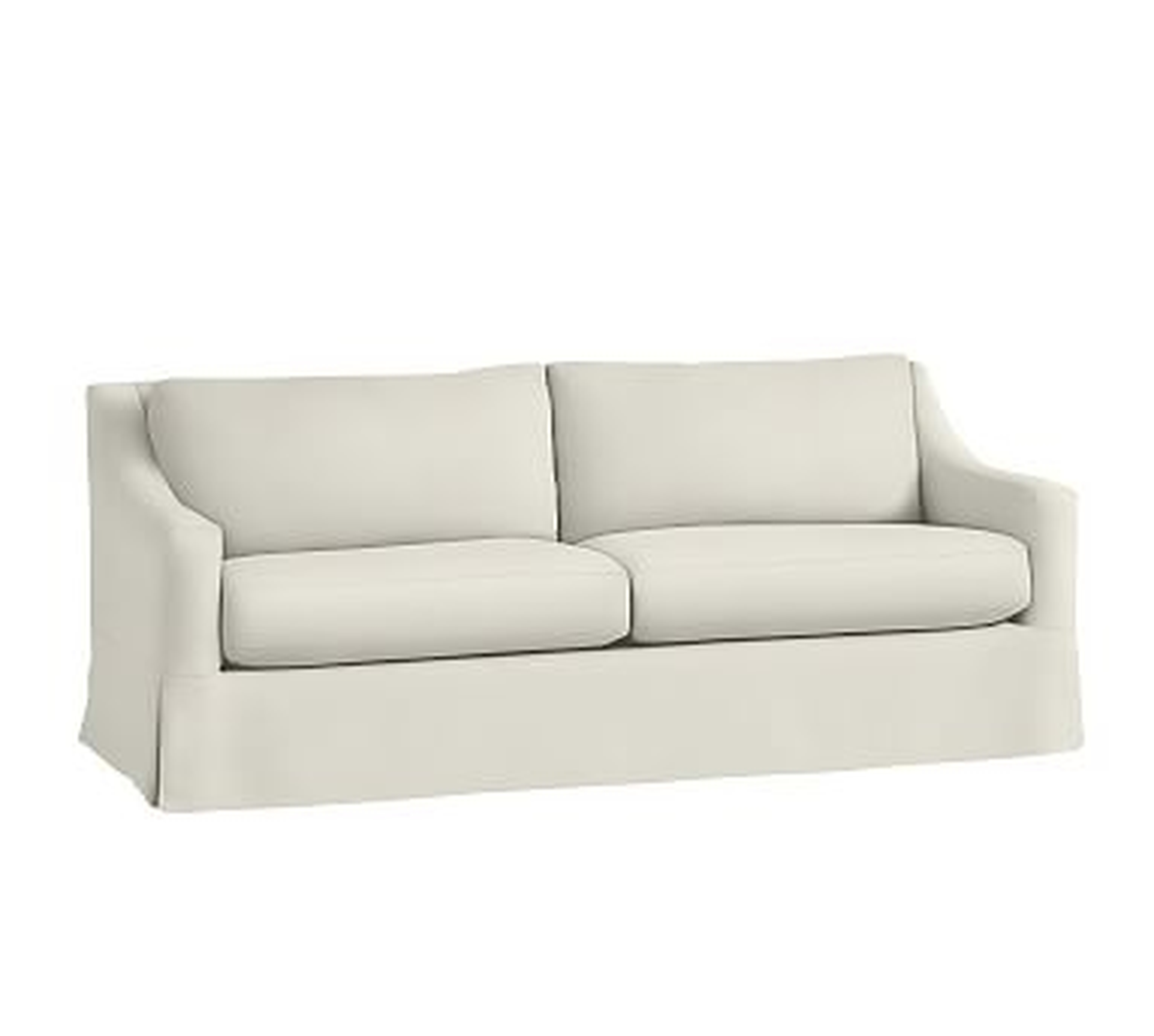 York Slope Arm Slipcovered Sofa 80", Down Blend Wrapped Cushions, Washed Linen/Cotton Ivory - Pottery Barn
