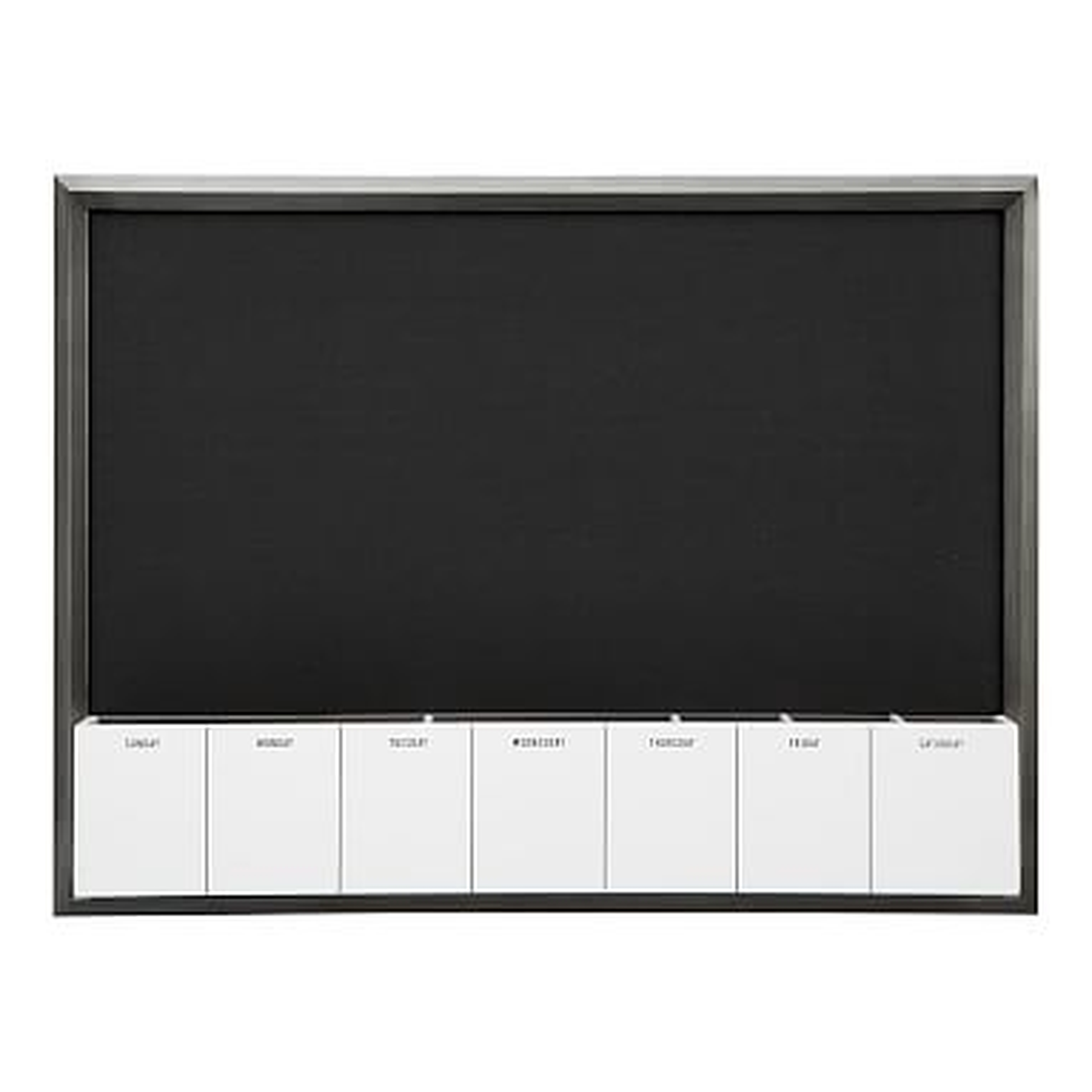 Pinboard With Dry Erase Calendar Cubby, Gray/Black - Pottery Barn Teen
