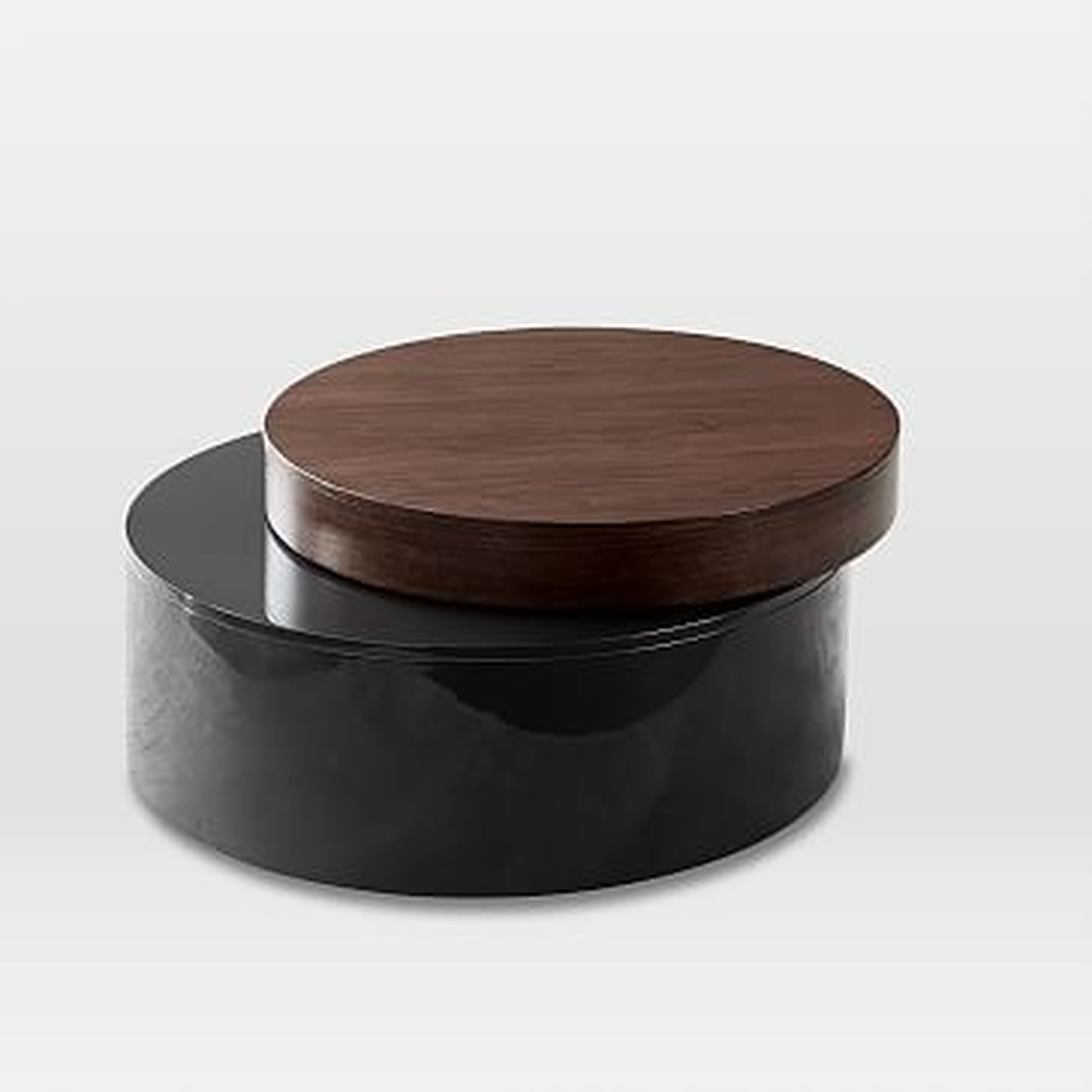 Stacked Disk Storage Coffee Table, Walnut/Anthracite - West Elm