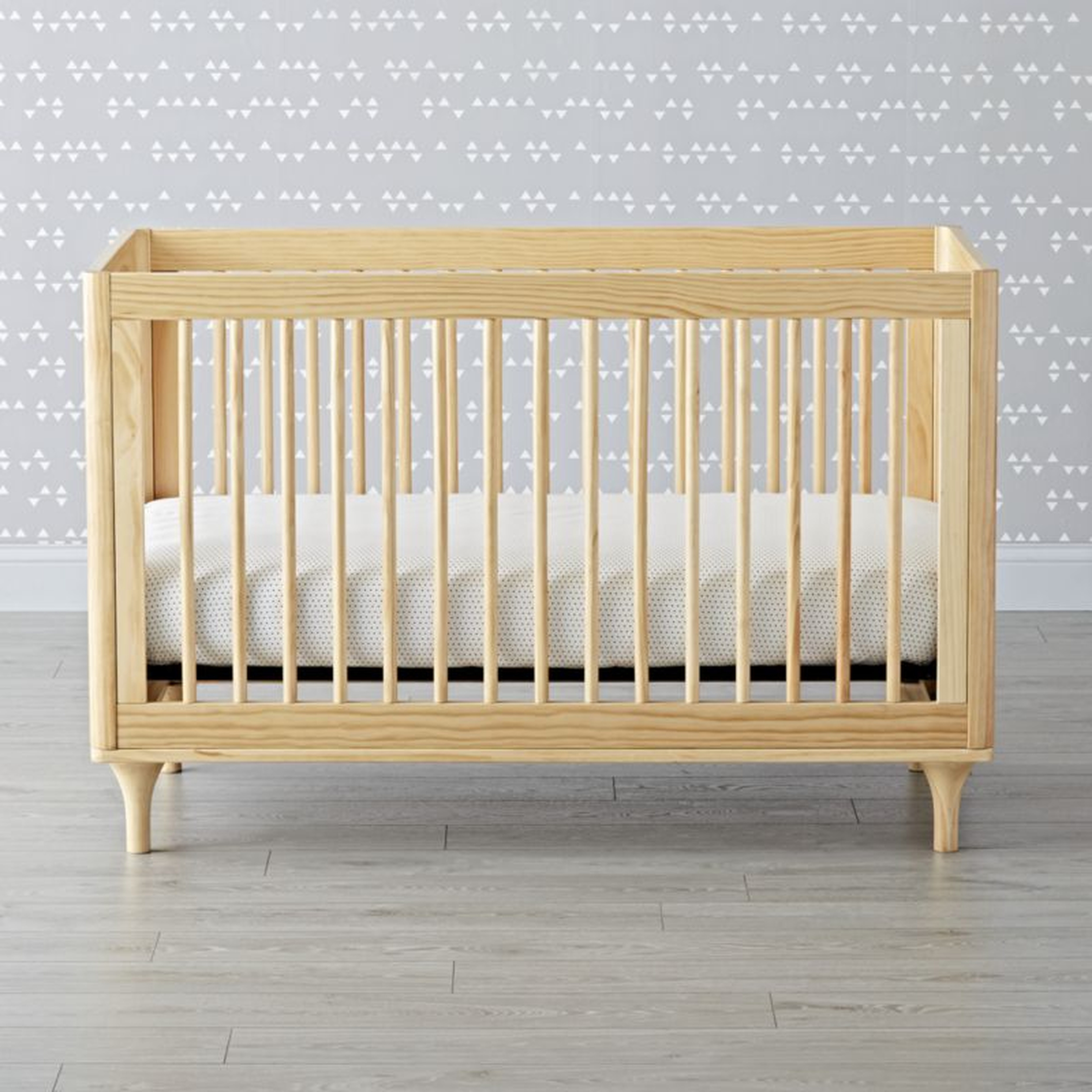 Babyletto Lolly Natural Wood 3-in-1 Convertible Baby Crib with Toddler Bed Conversion Kit - Crate & Kids