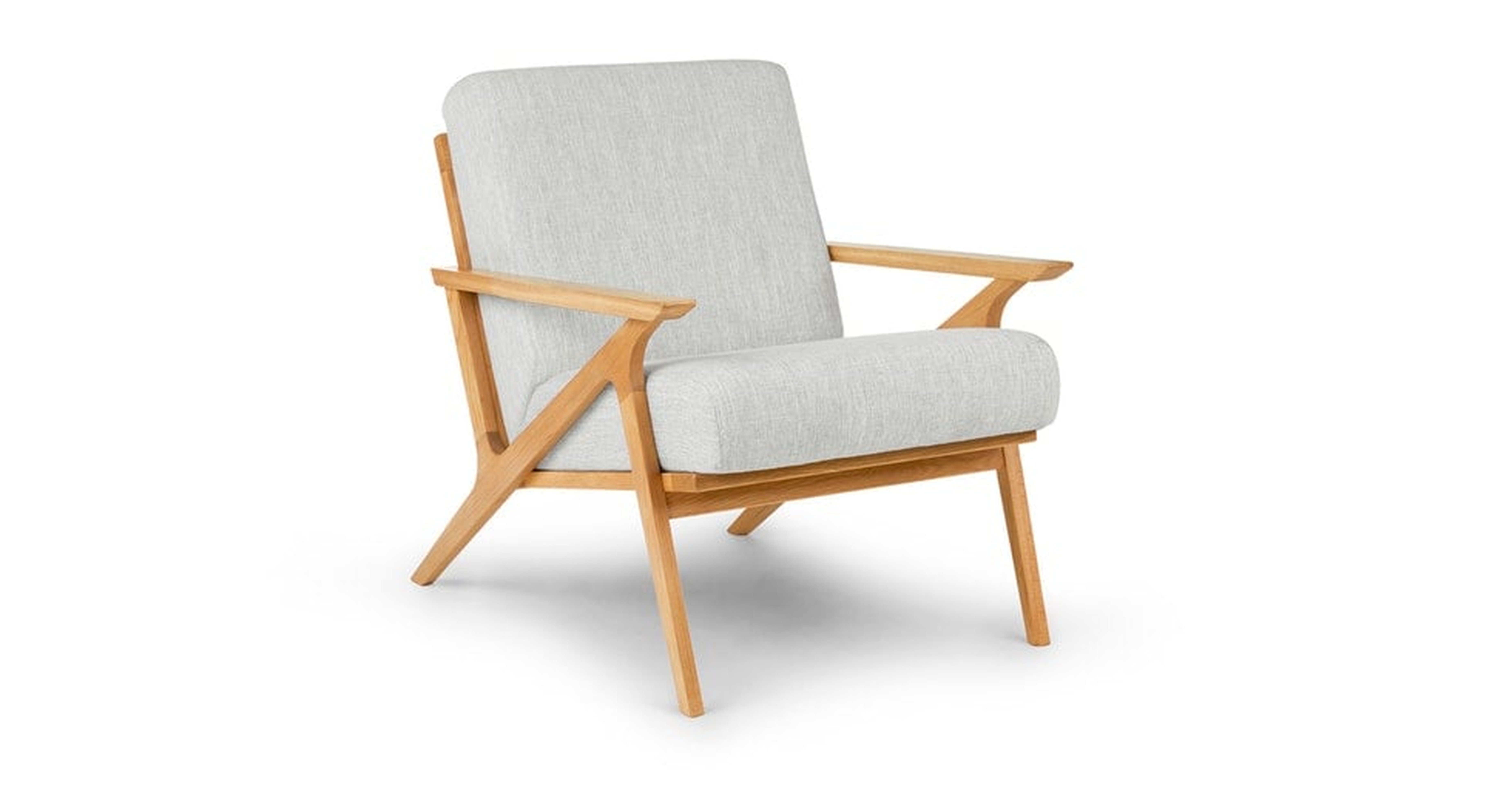 Otio Oak Lounge Chair, Mist Gray - Article