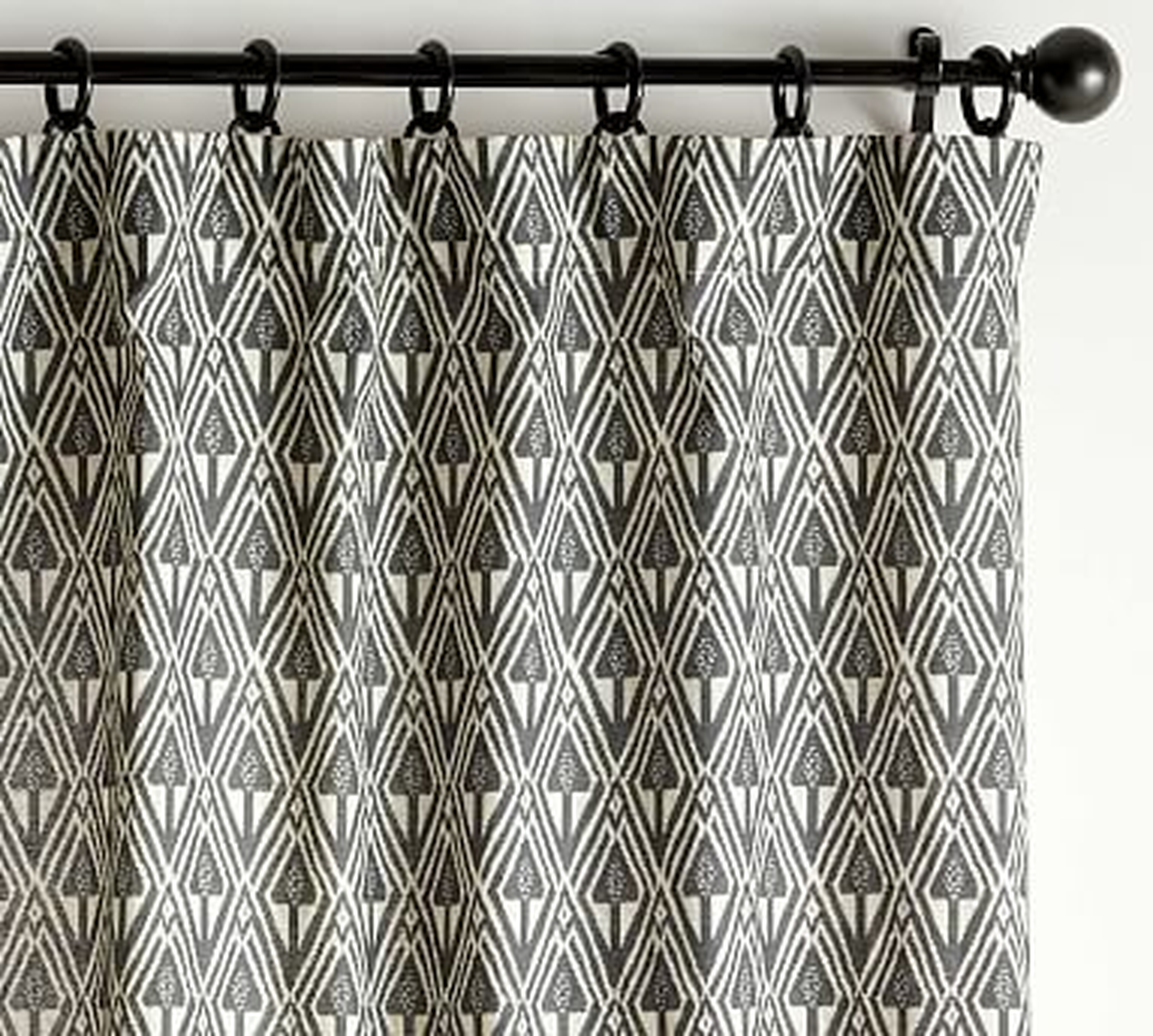 Mitzi Print Curtain, Charcoal Multi, 96 x 50" - Pottery Barn