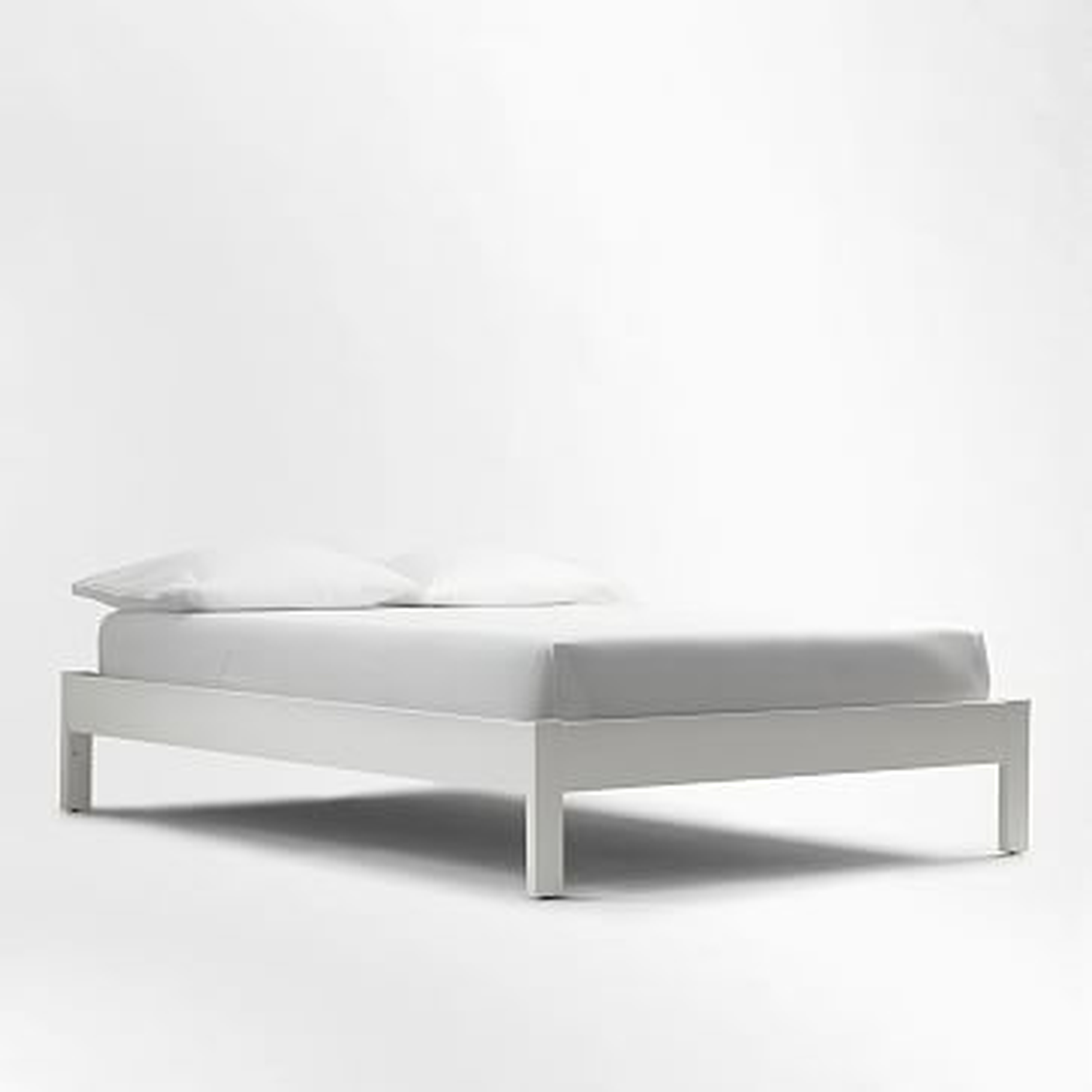 Simple Bed Frame, Queen, White Lacquer - West Elm