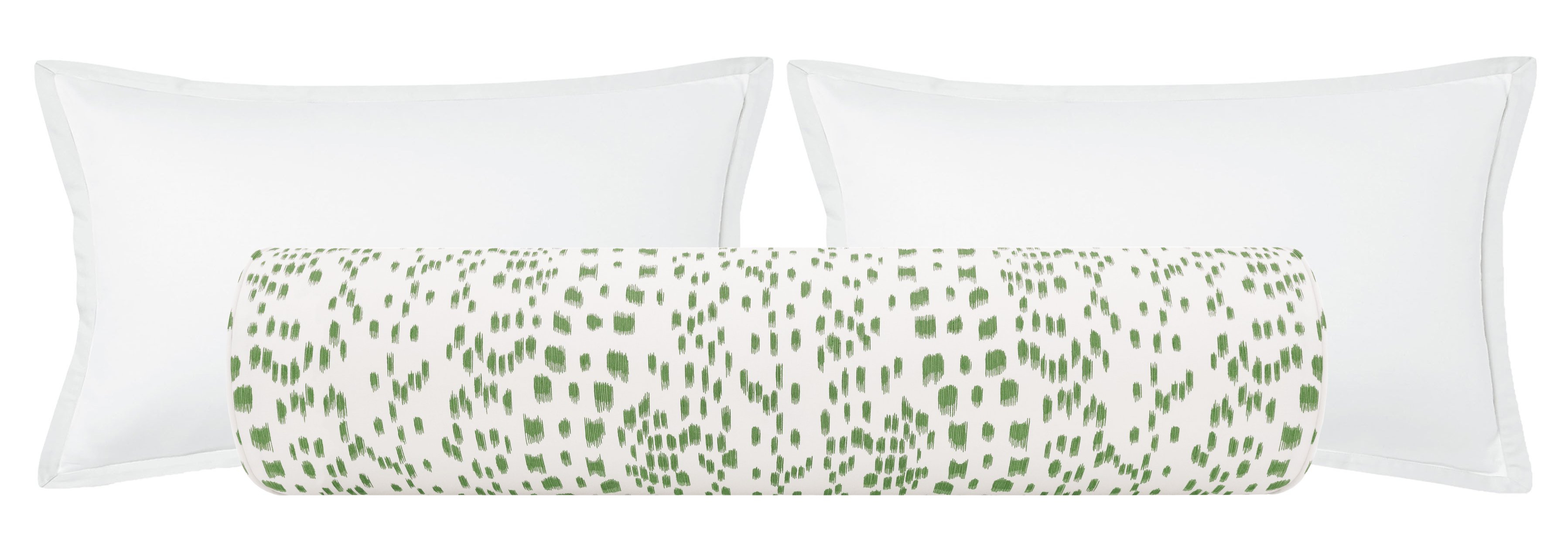 THE BOLSTER :: LES TOUCHES // GREEN - QUEEN // 9" X 36" - Little Design Company