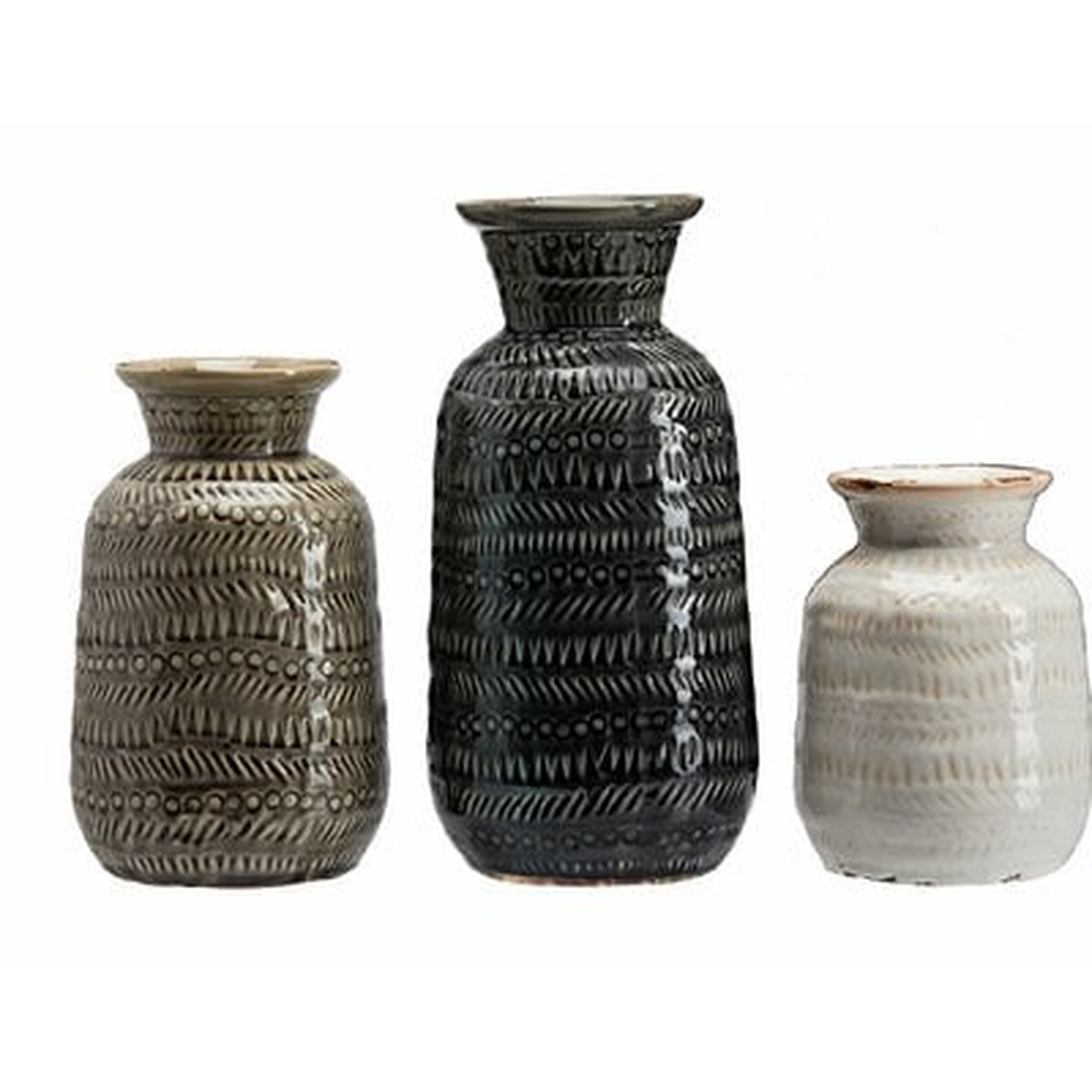 Ratchford Multicolor Ceramic Table Vase, Set of 3 - Wayfair