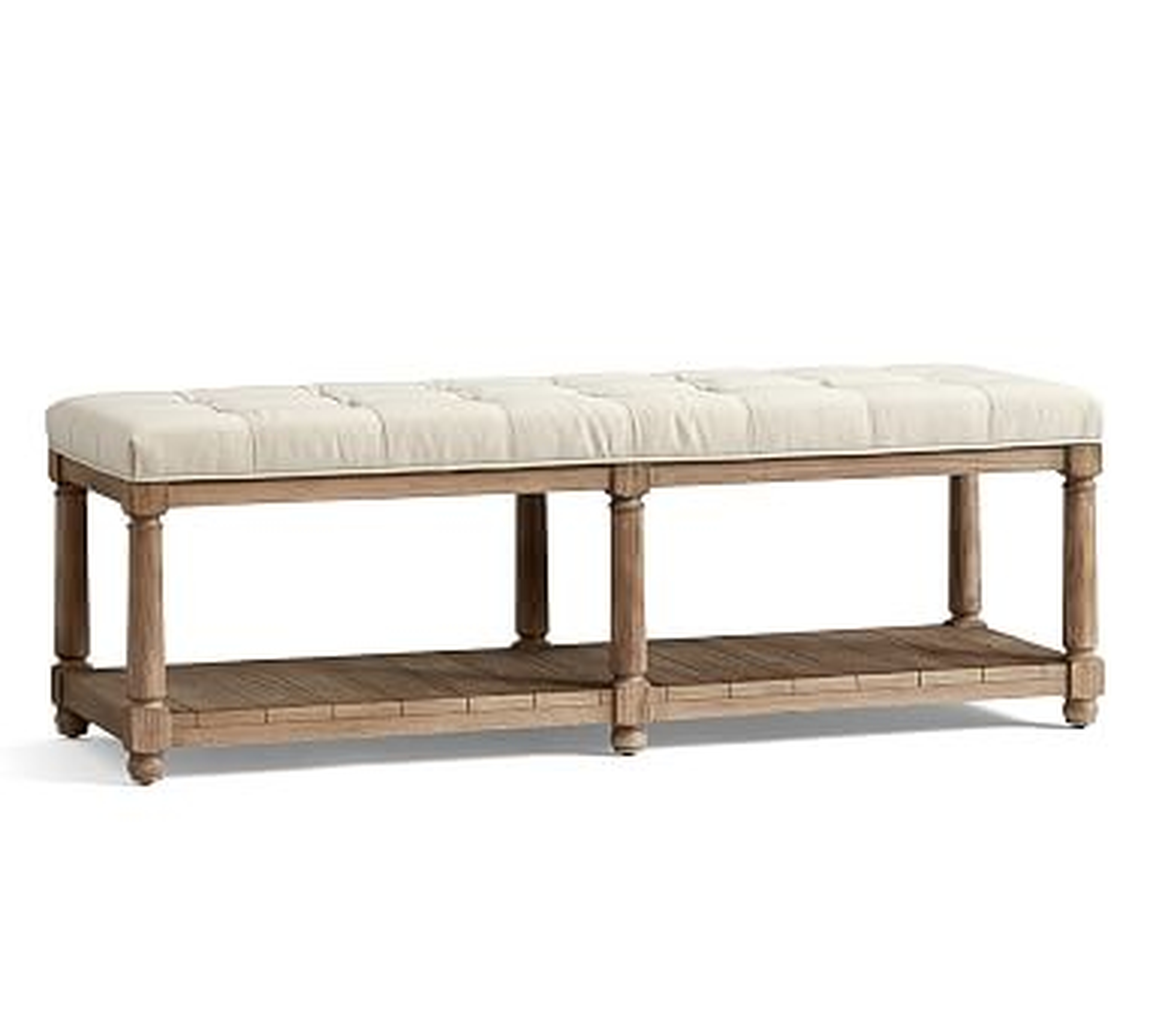 Berlin Bench, BRUSHED CROSSWEAVE NATURAL - Pottery Barn