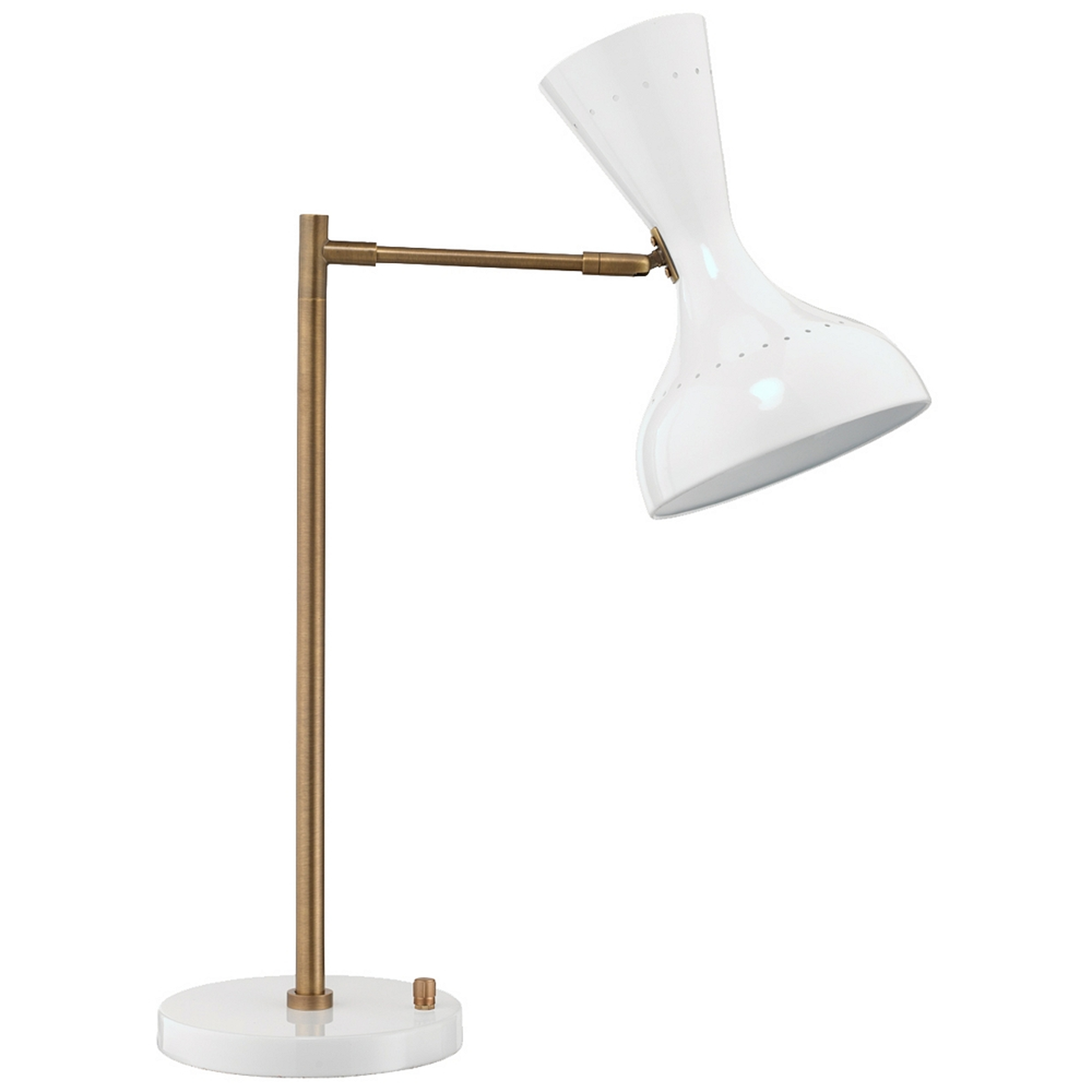 Pisa White Lacquer and Antique Brass 2-Directional Desk Lamp - Style # 67V74 - Lamps Plus