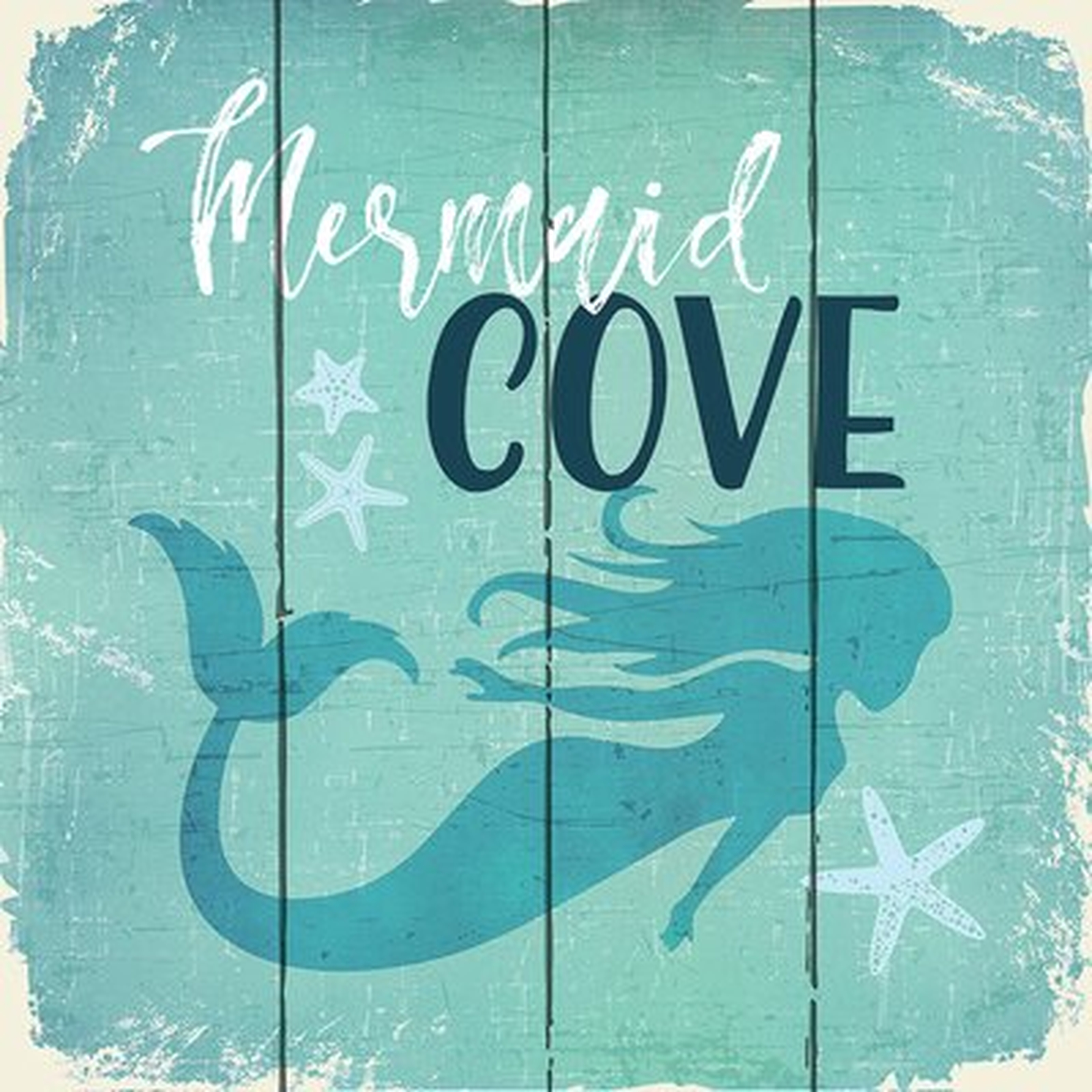 'Mermaid Cove' Graphic Art Print on Wood - Wayfair