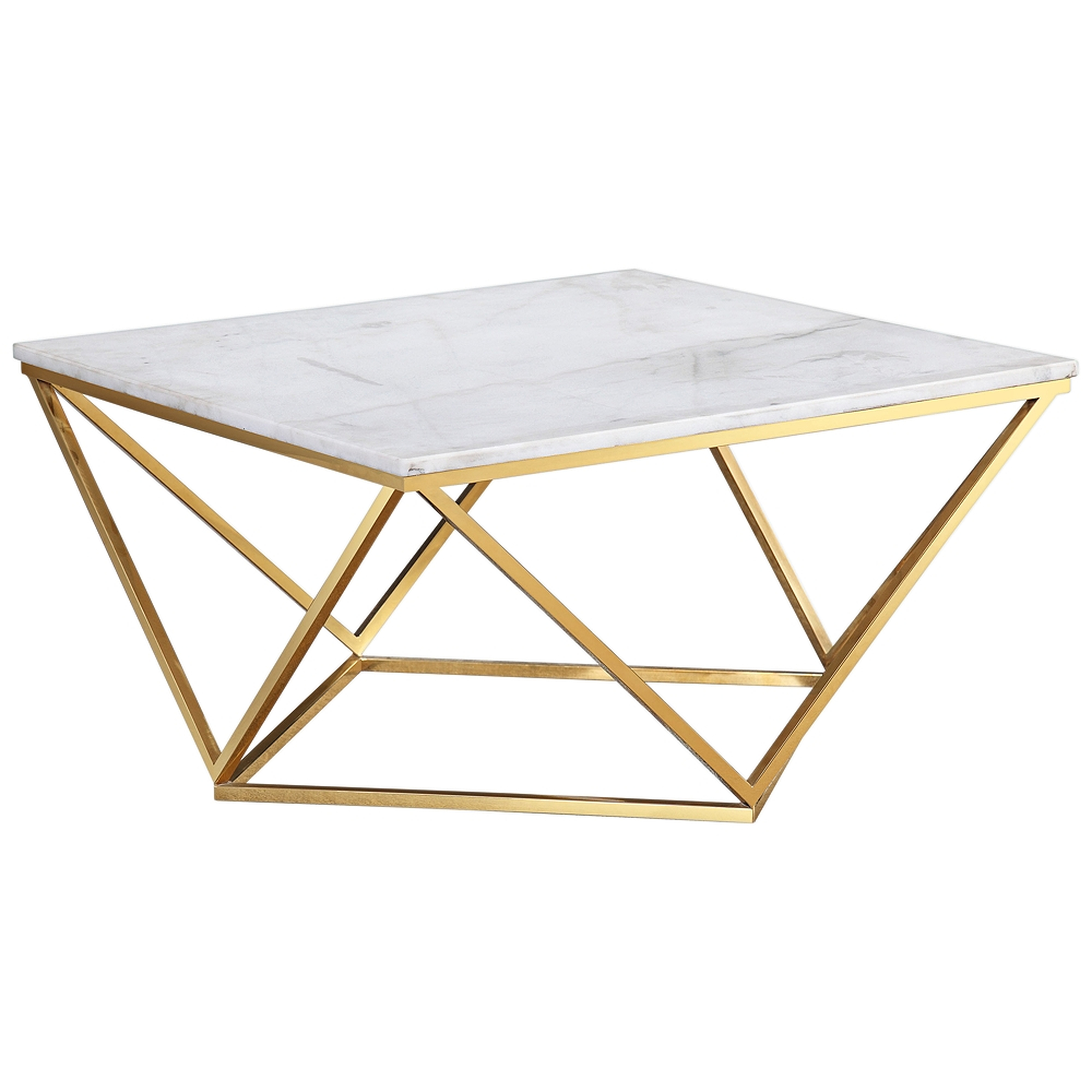 Leopold White and Gold Cocktail Table - Style # 20M28 - Lamps Plus