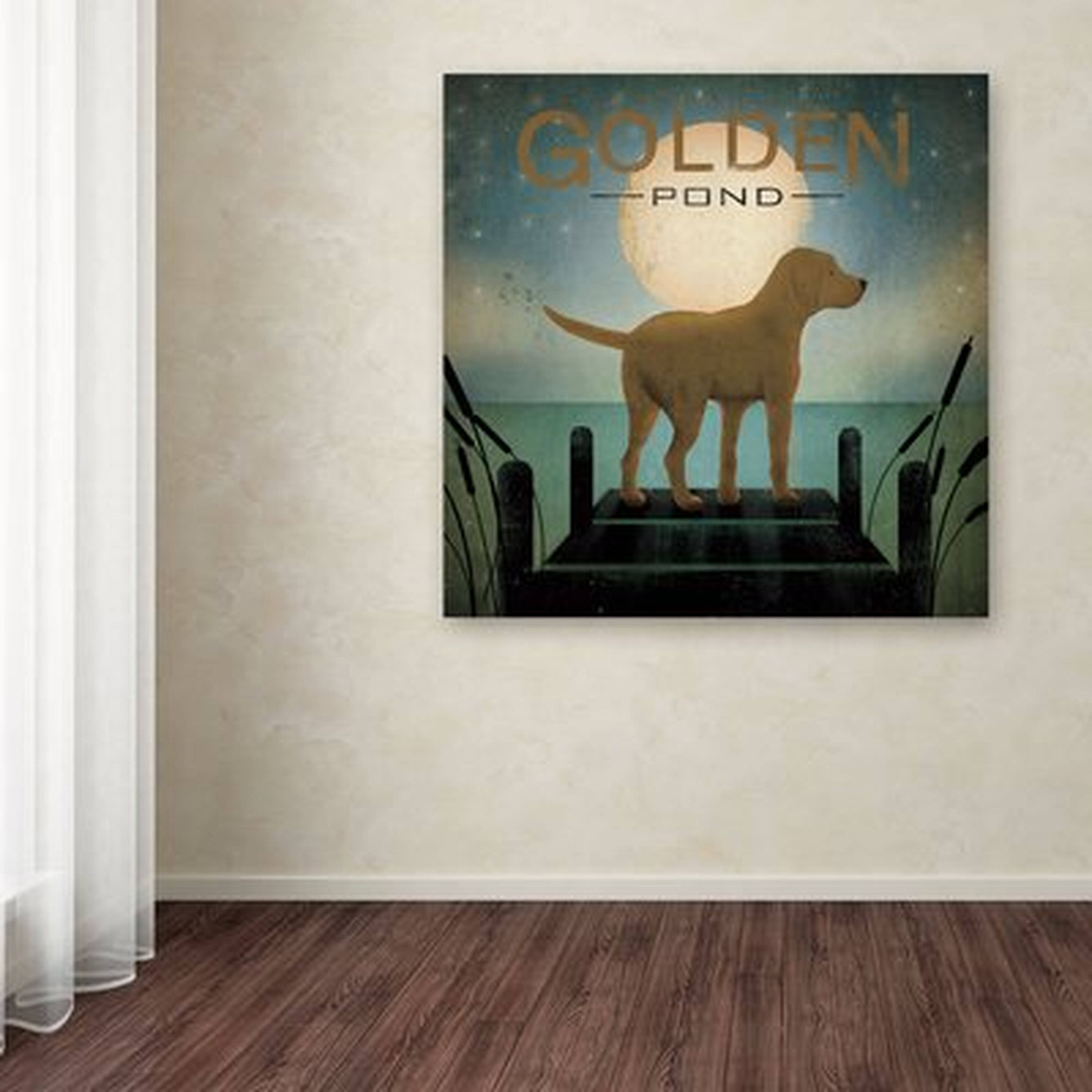 Moonrise Yellow Dog Golden Pond by Ryan Fowler Graphic Art on Wrapped Canvas - Wayfair