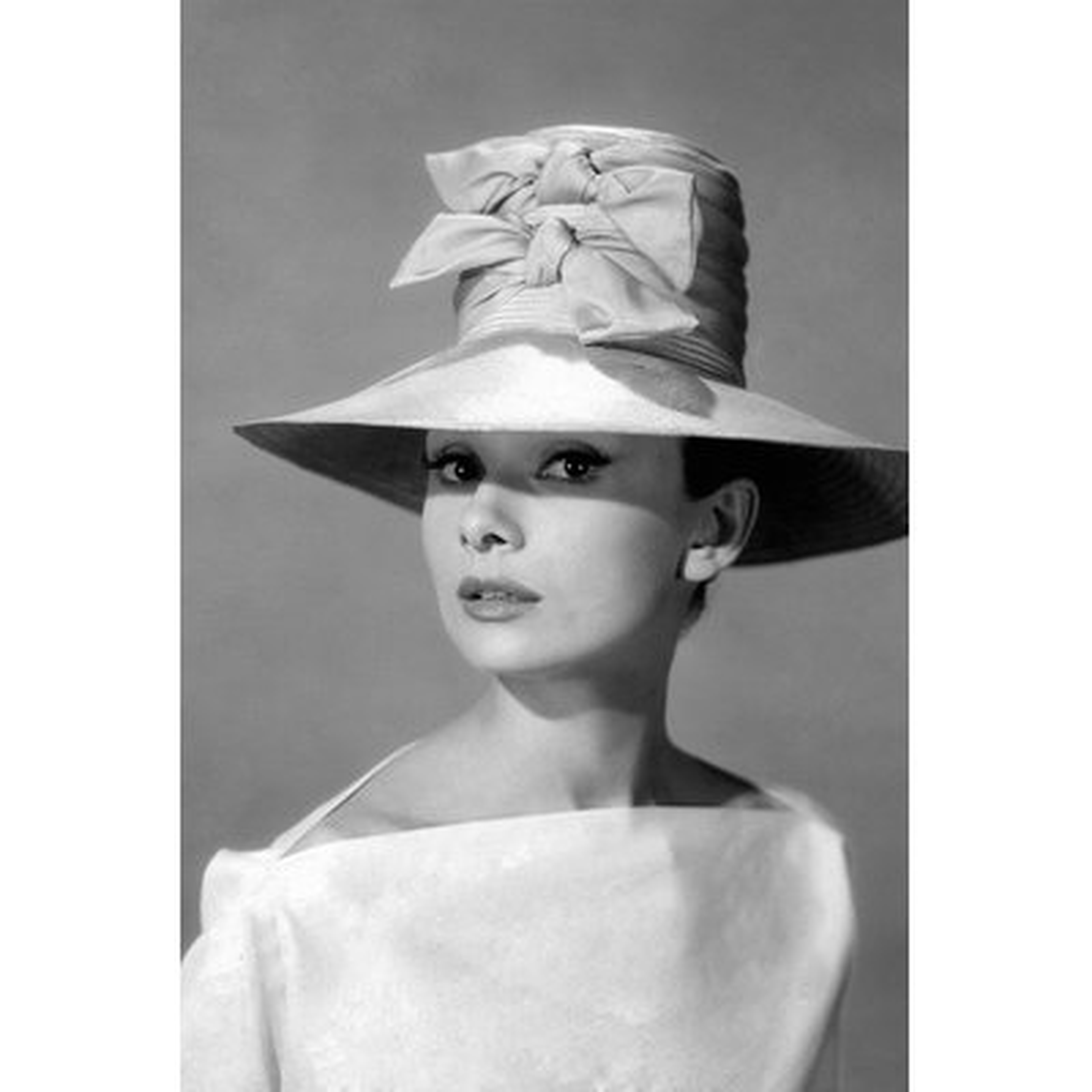 Radio Days 'Audrey Hepburn in A Tall Two-Bowed Hat' Photographic Print on Canvas - Wayfair
