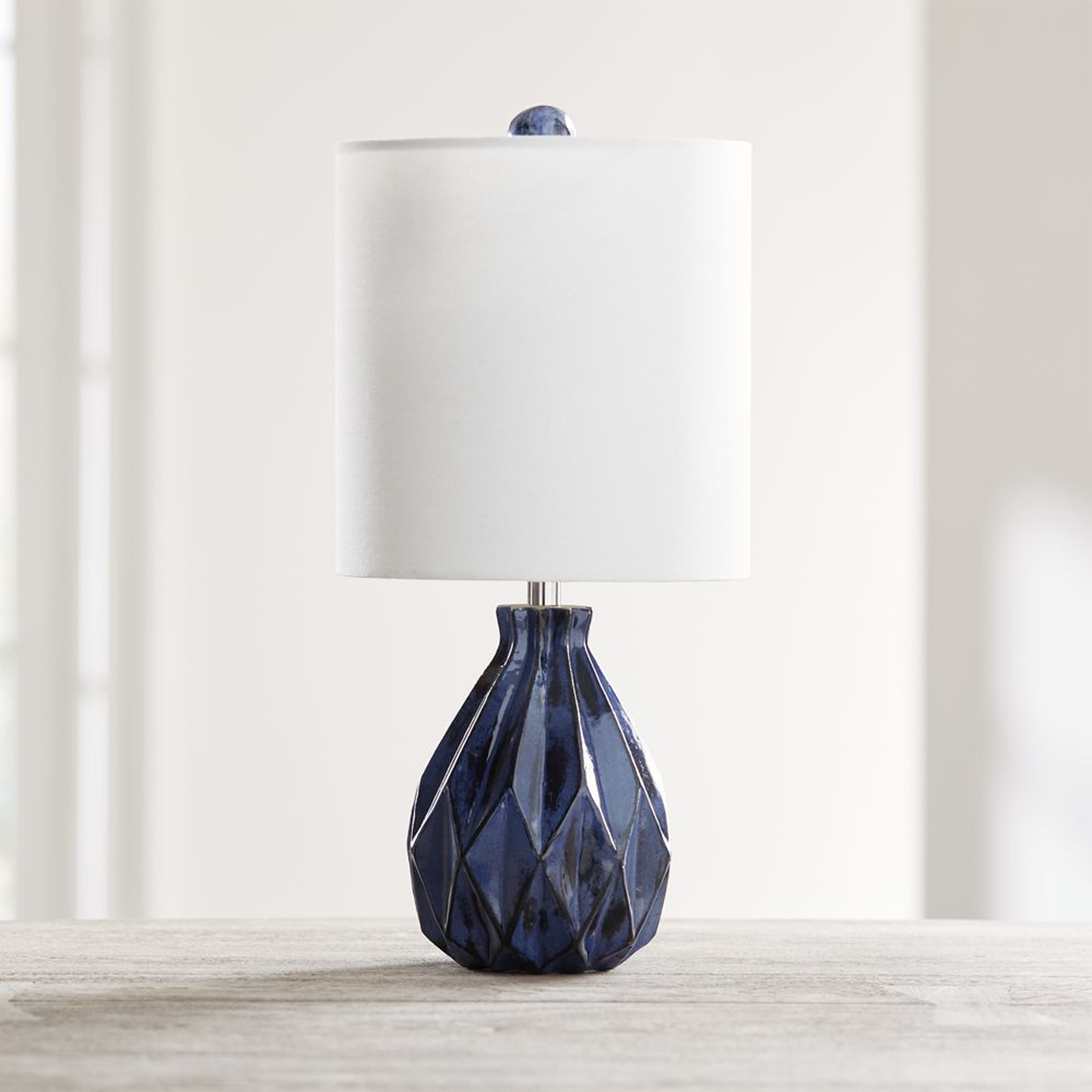 Origami Blue Ceramic Table Lamp - Crate and Barrel