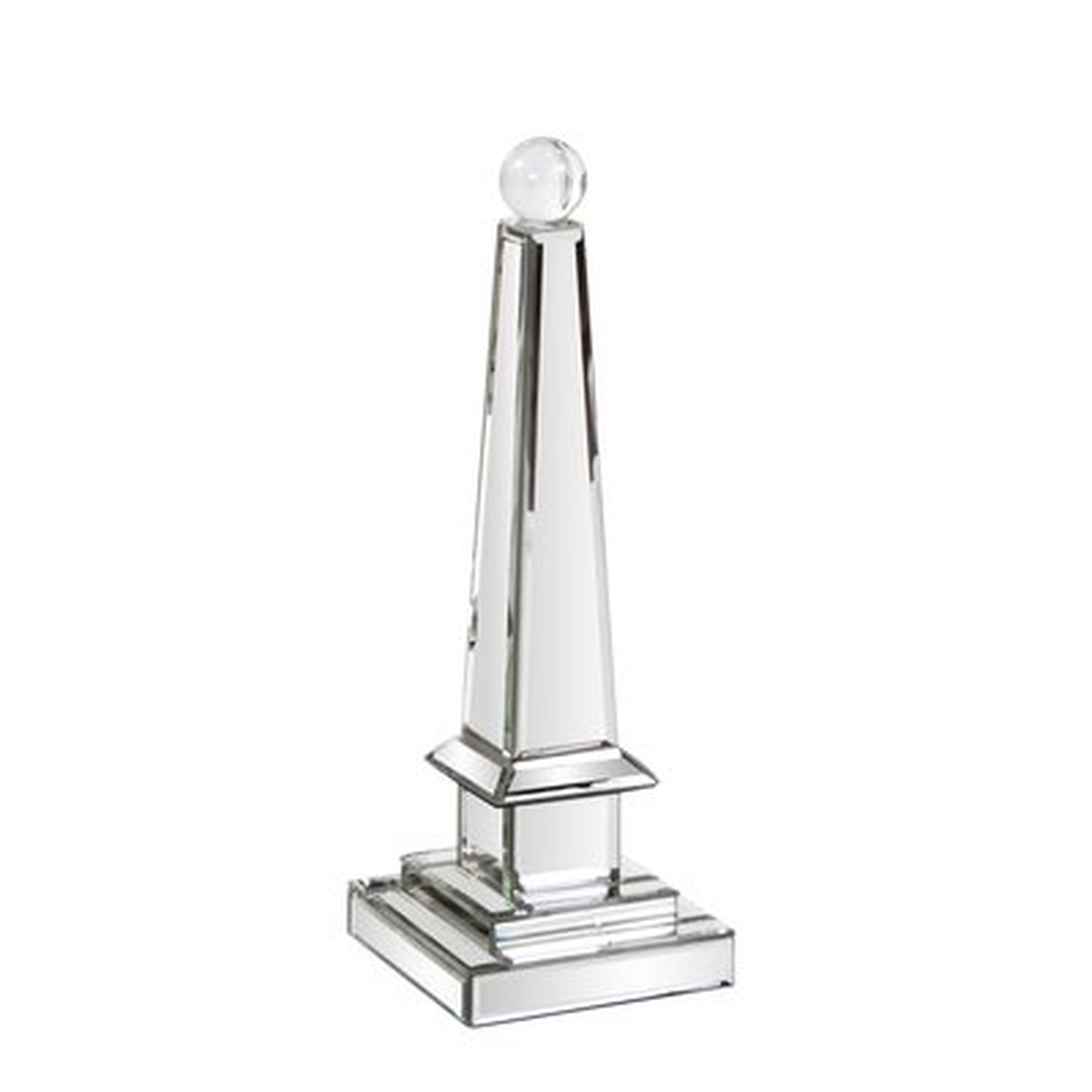 Hess Mirrored Obelisk with Glass Ball Sculpture - Wayfair