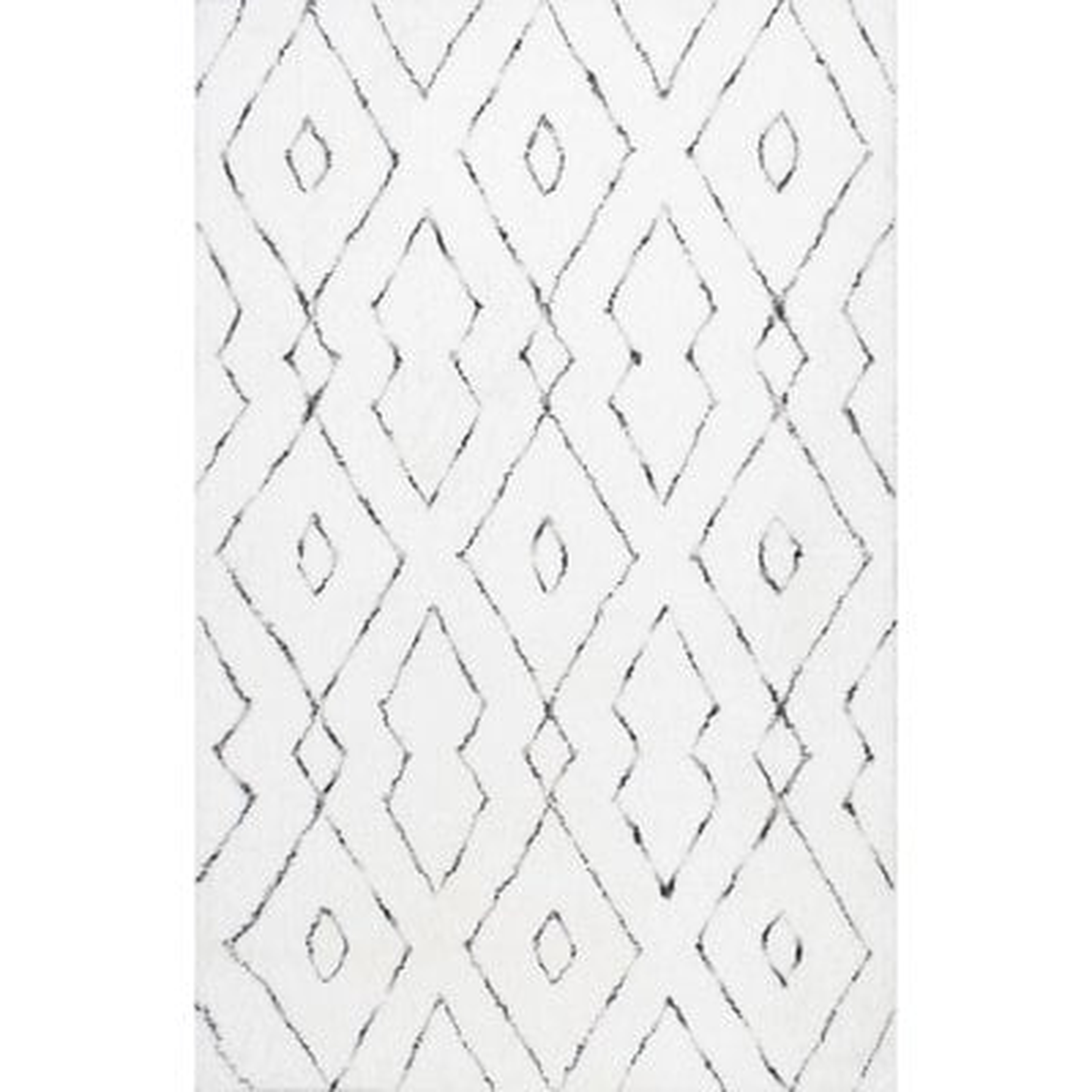 Peraza Hand-Tufted White Area Rug, 7'6" x 9'6" - Wayfair