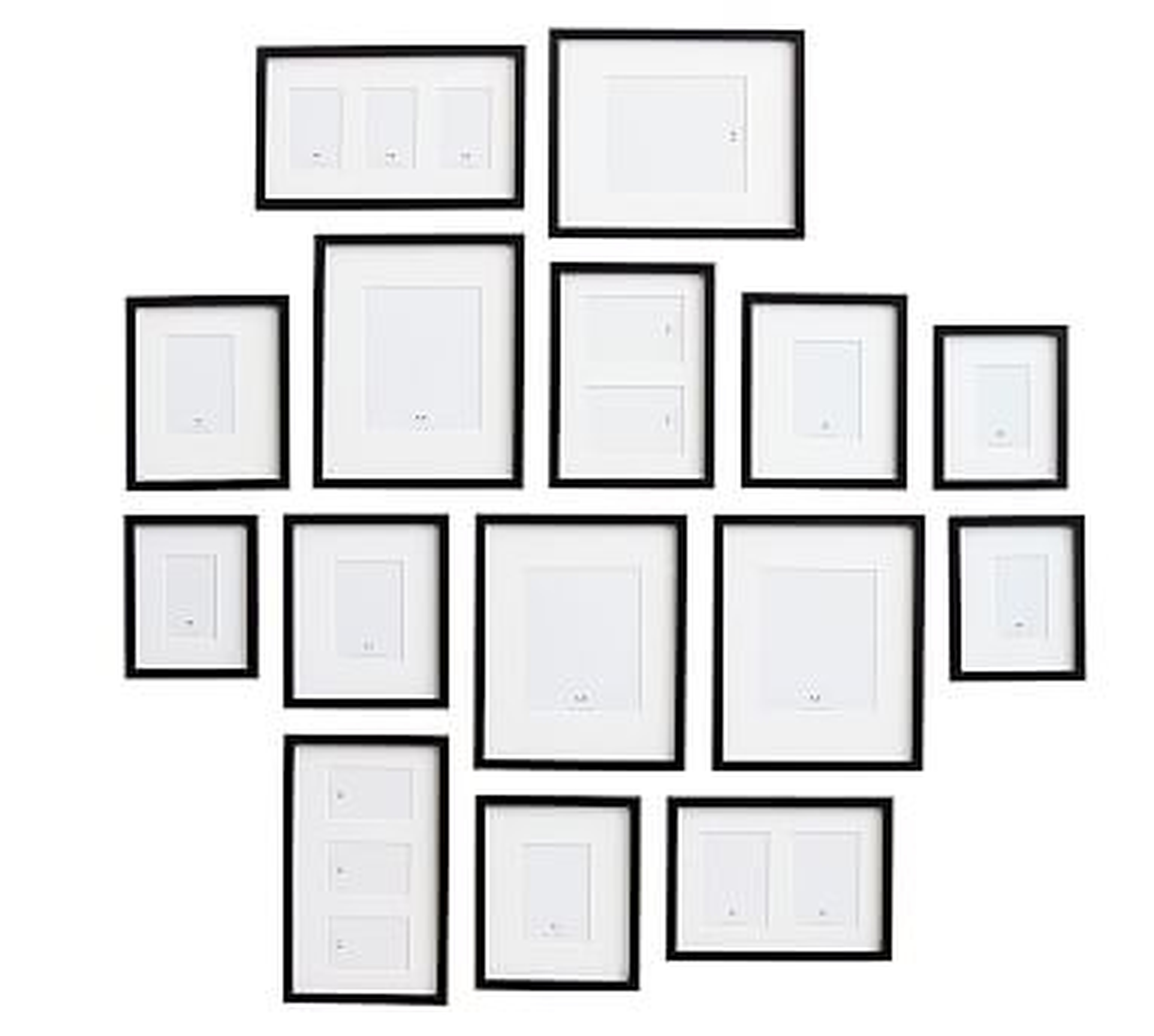 Gallery in a Box, Black Frames, Set of 15 - Pottery Barn
