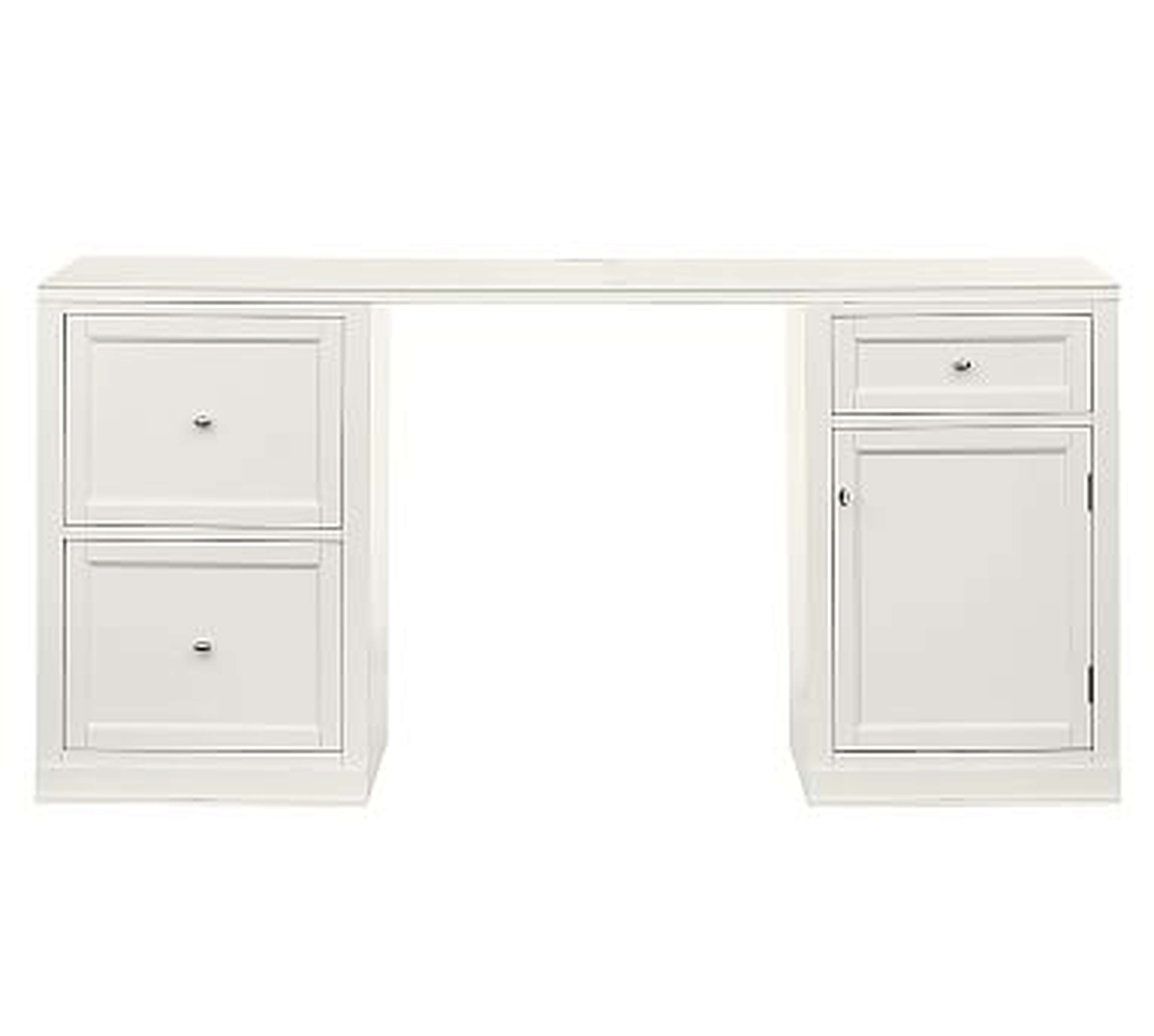Logan 62" Desk with Drawers, Alabaster - Pottery Barn