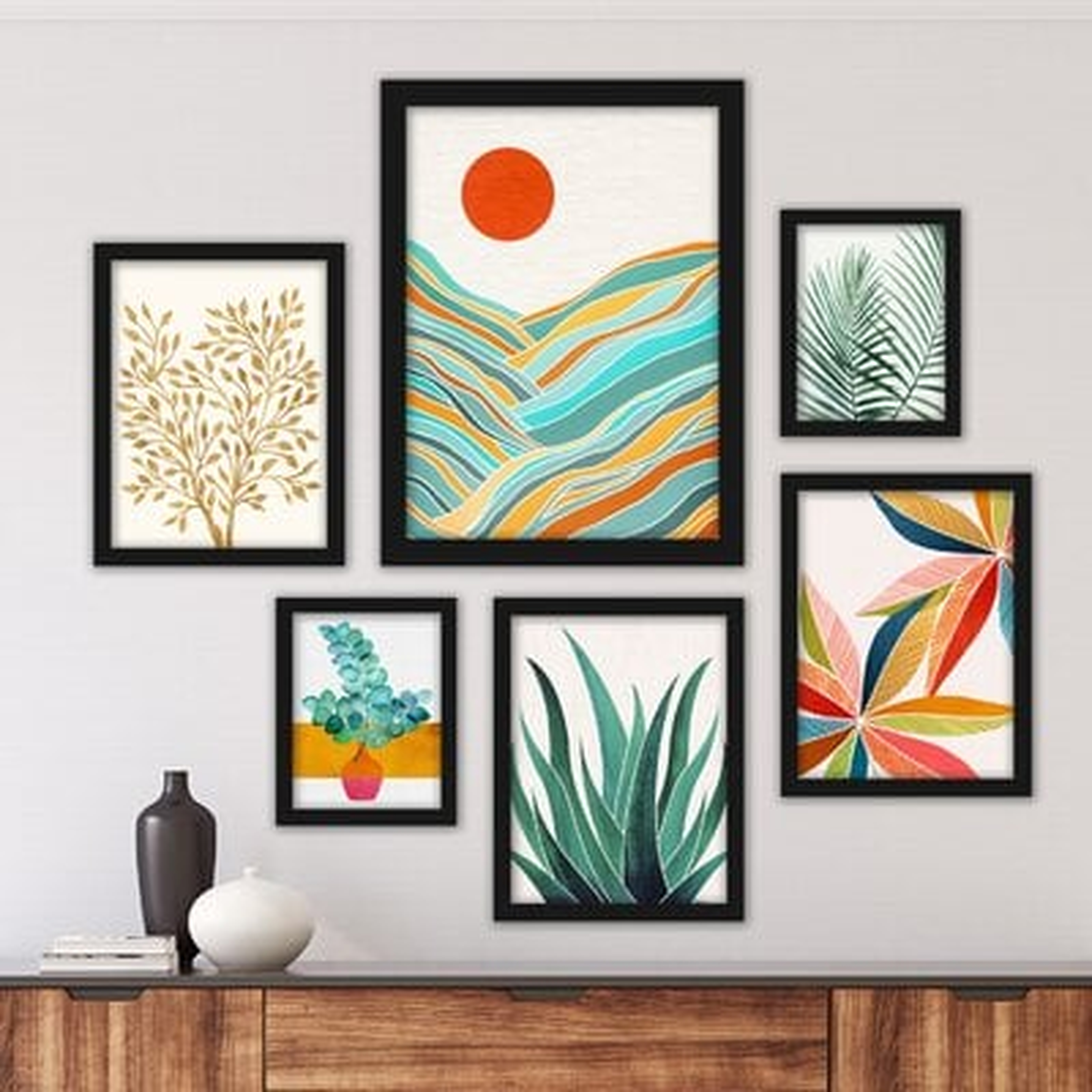 Tropical 6 Piece Framed Graphic Art Print Set - AllModern