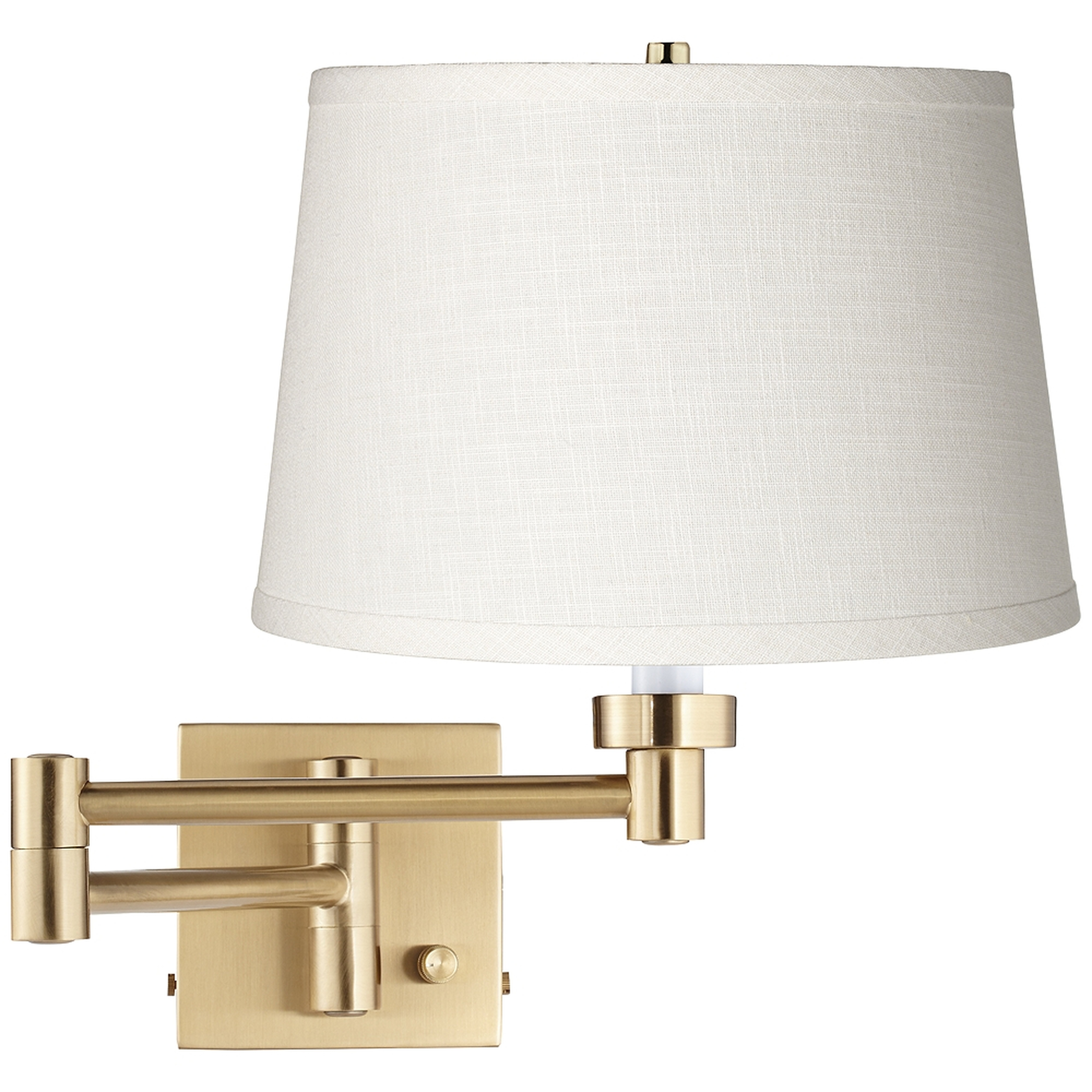White Linen Alta Square Antique Brass Swing Arm - Style # 17A22 - Lamps Plus
