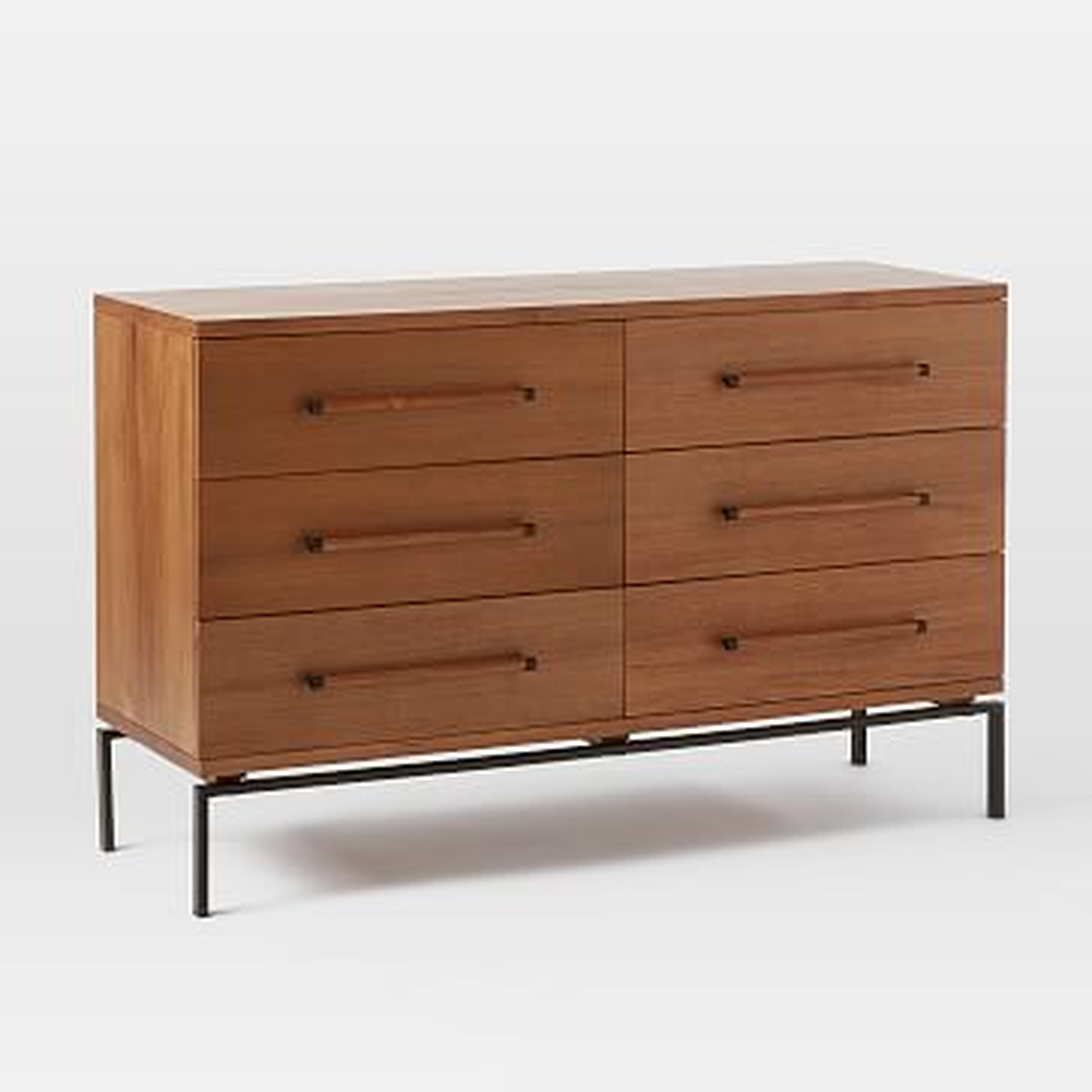 Nash Metal + Wood - 6-Drawer Dresser, Teak - West Elm