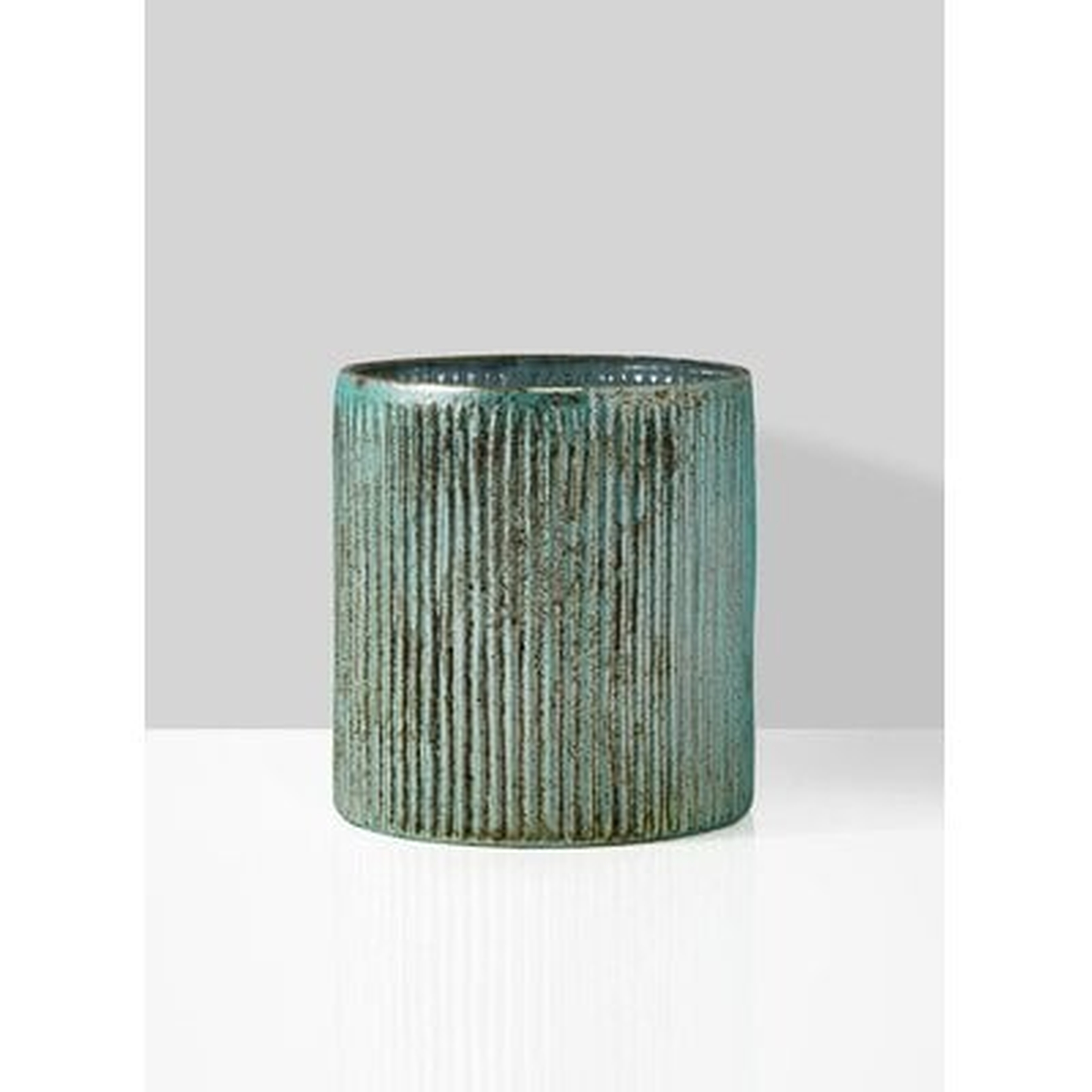 Aadvik Ribbed Glass Table Vase - Wayfair