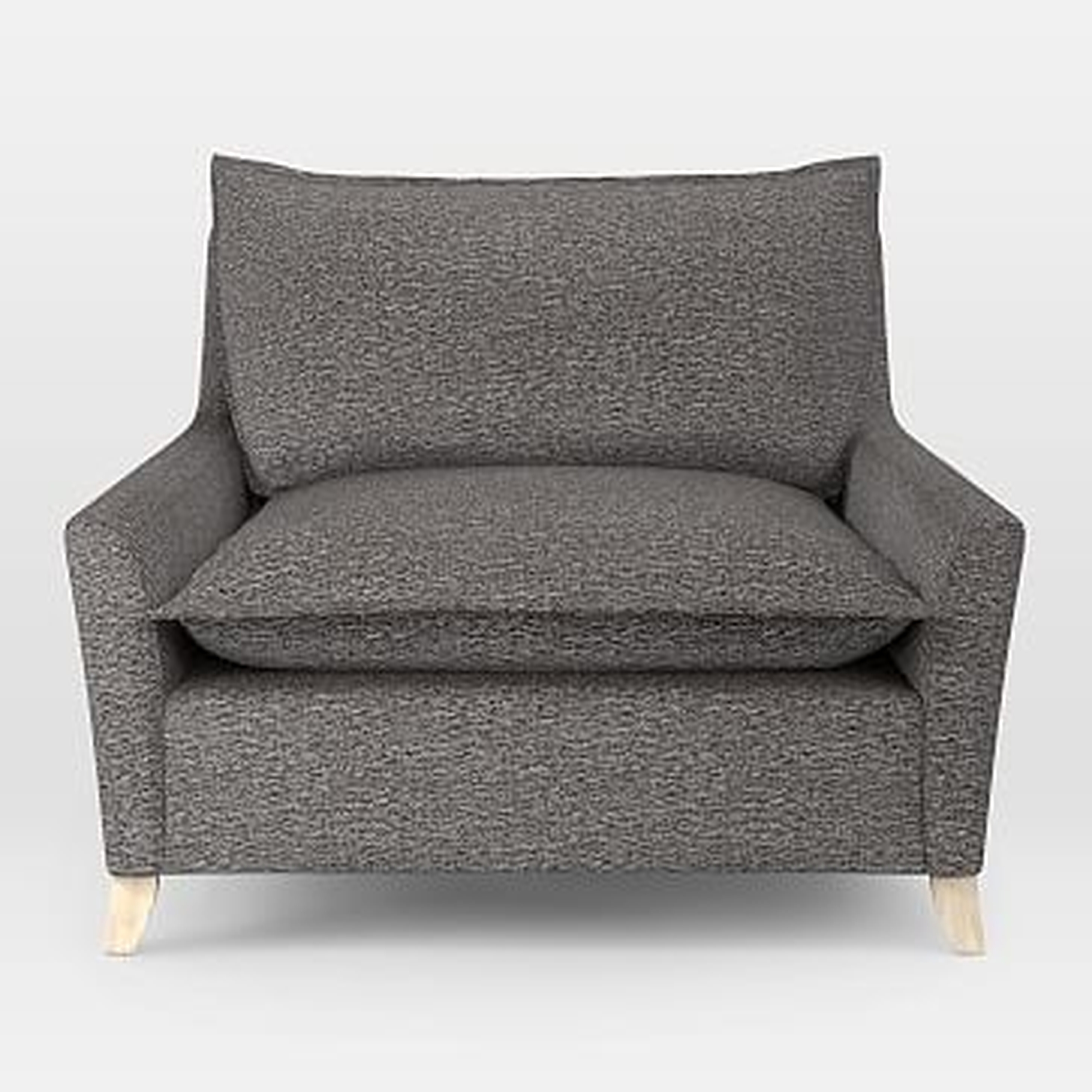 Bliss Down-Filled Chair-and-a-Half, Retro Weave, Feather Gray - West Elm