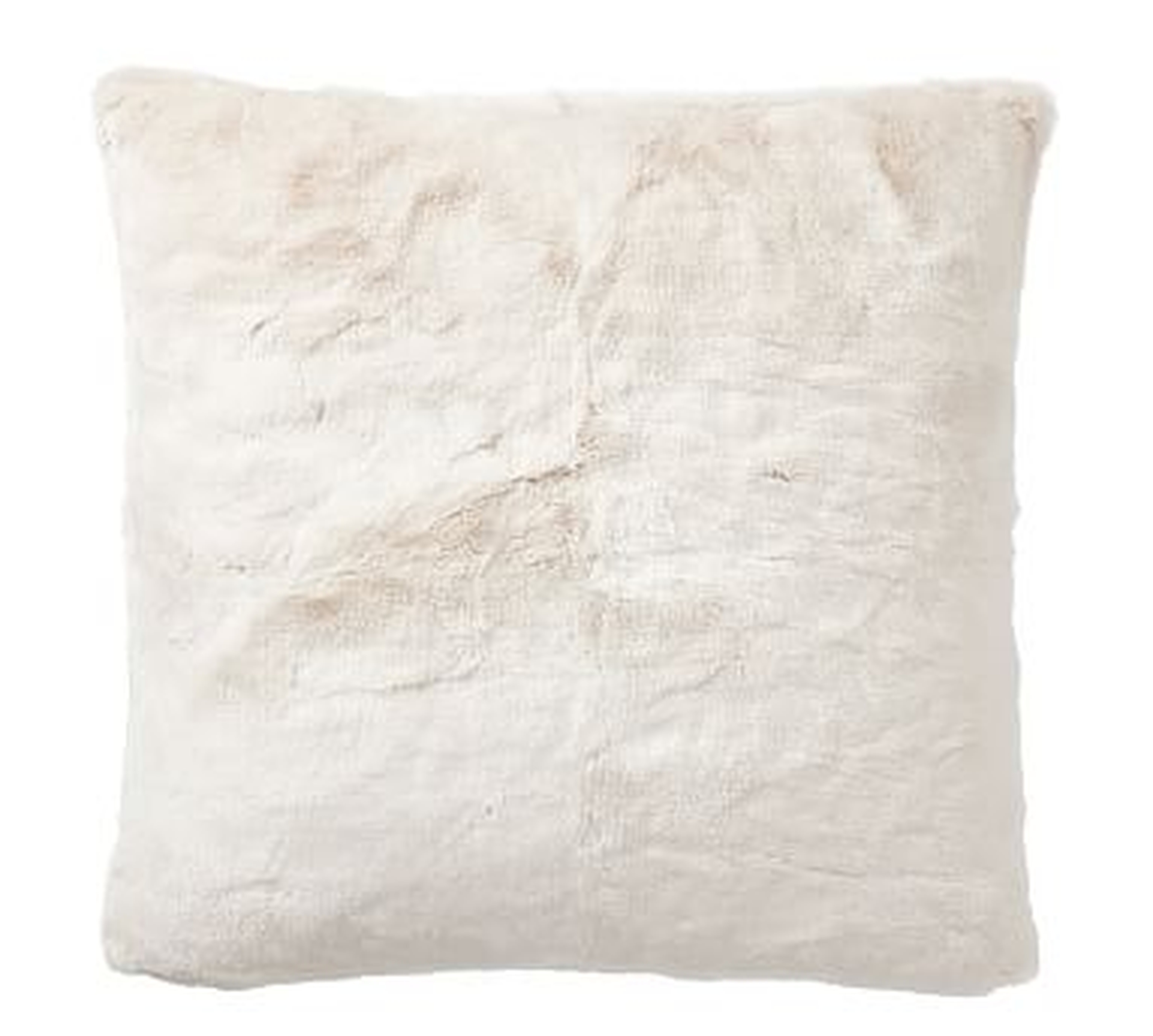 Faux Fur Pillow Cover, 18" x 18", Ivory - Pottery Barn