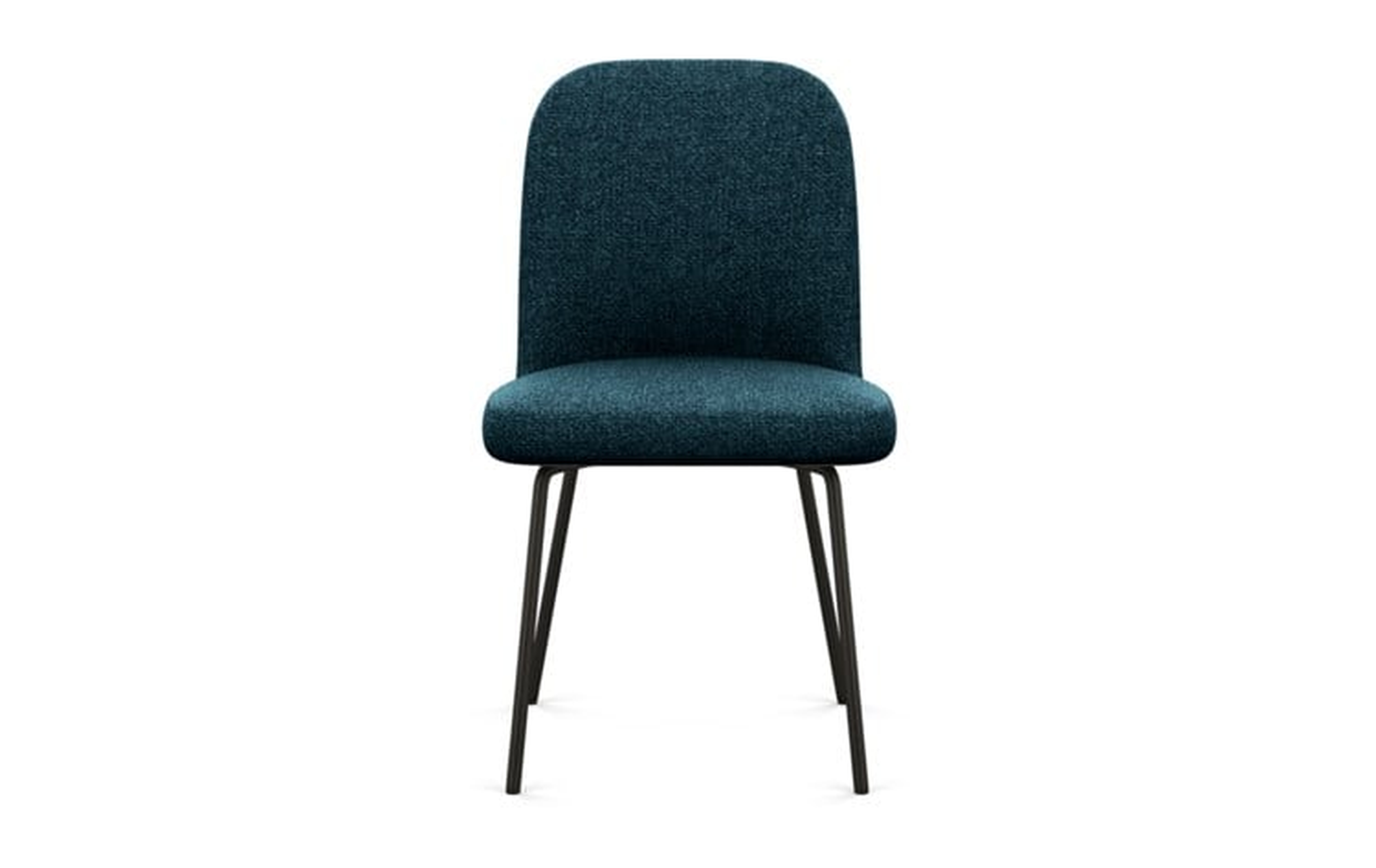 Dylan Dining Chair with Indigo Fabric and Matte Black legs - Interior Define
