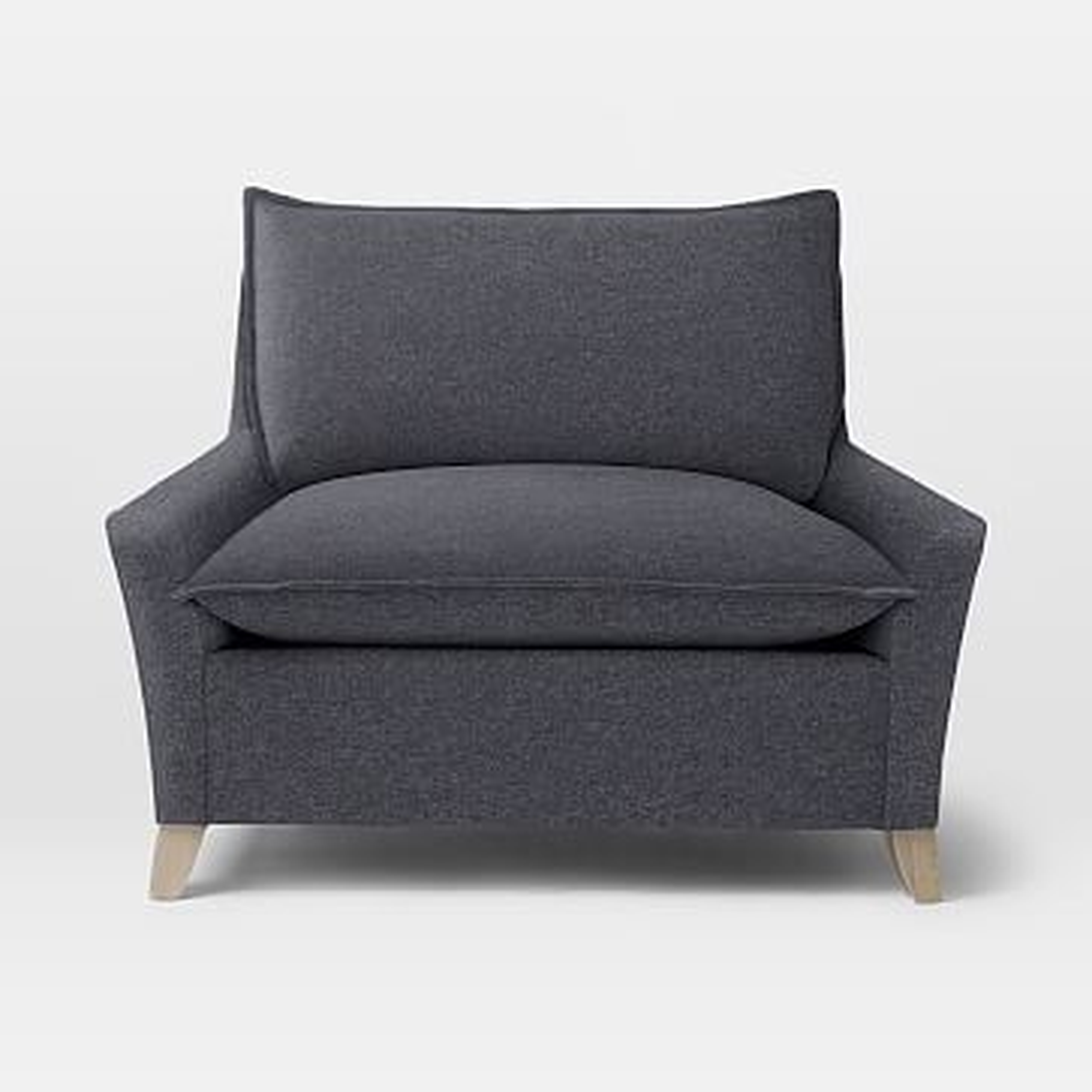 Bliss Down-Filled Chair-and-a-Half, Marled Microfiber, Granite - West Elm