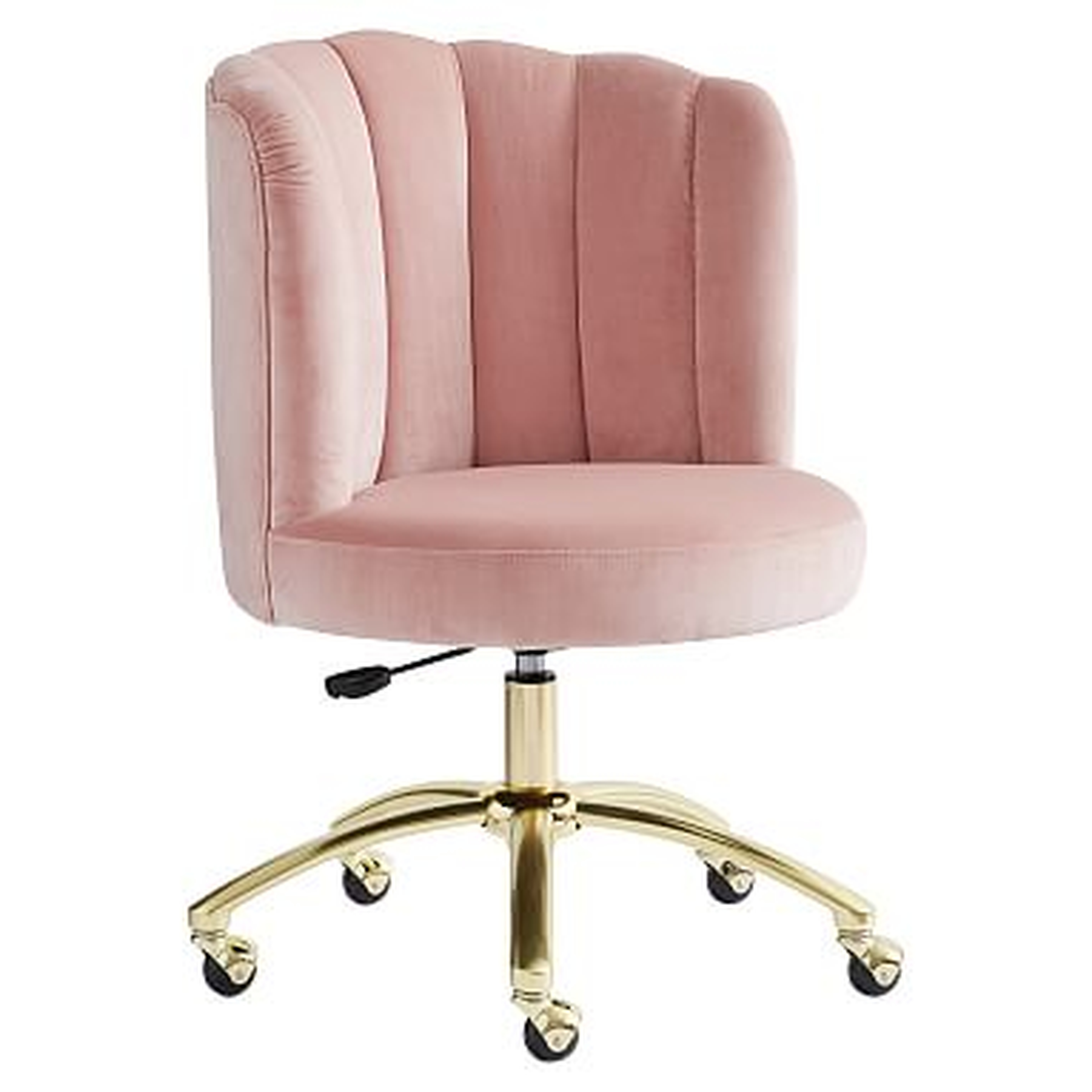 Channel Stitch Task Chair, Luxe Velvet Dusty Rose - Pottery Barn Teen