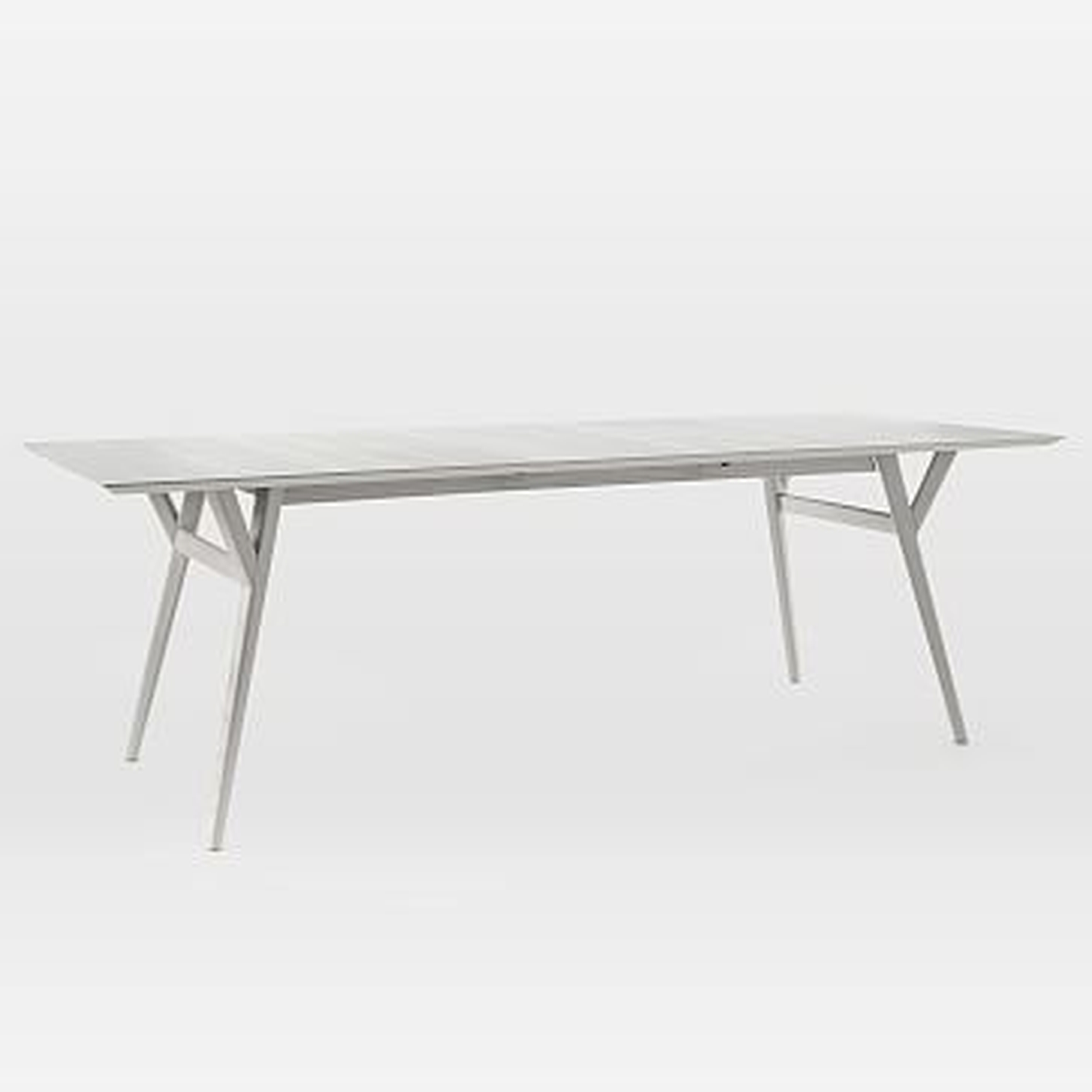 Mid-Century Expandable Dining Table, 72-92", Pebble - West Elm