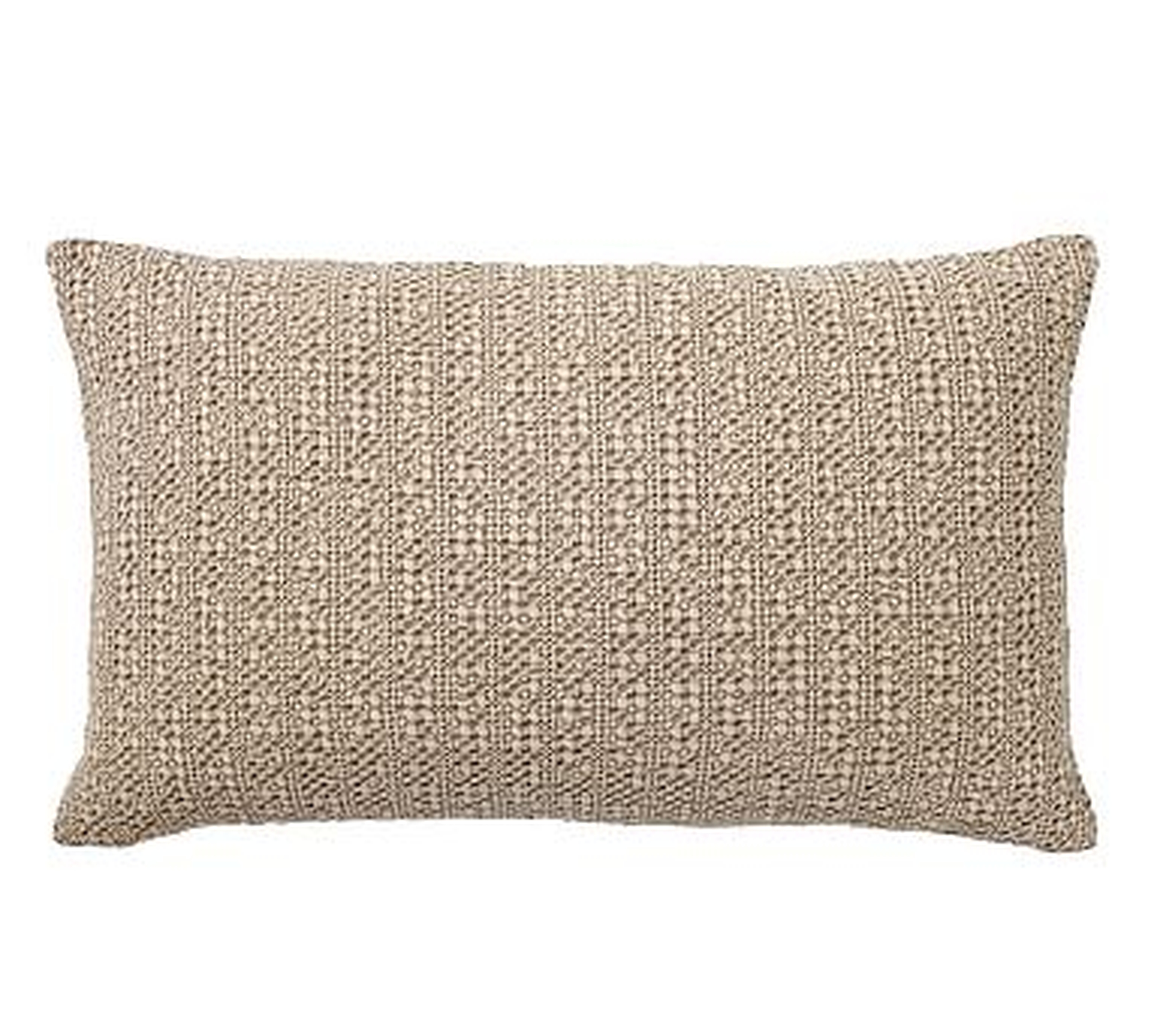 Honeycomb Lumbar Pillow Cover, 16 x 26", Driftwood - Pottery Barn